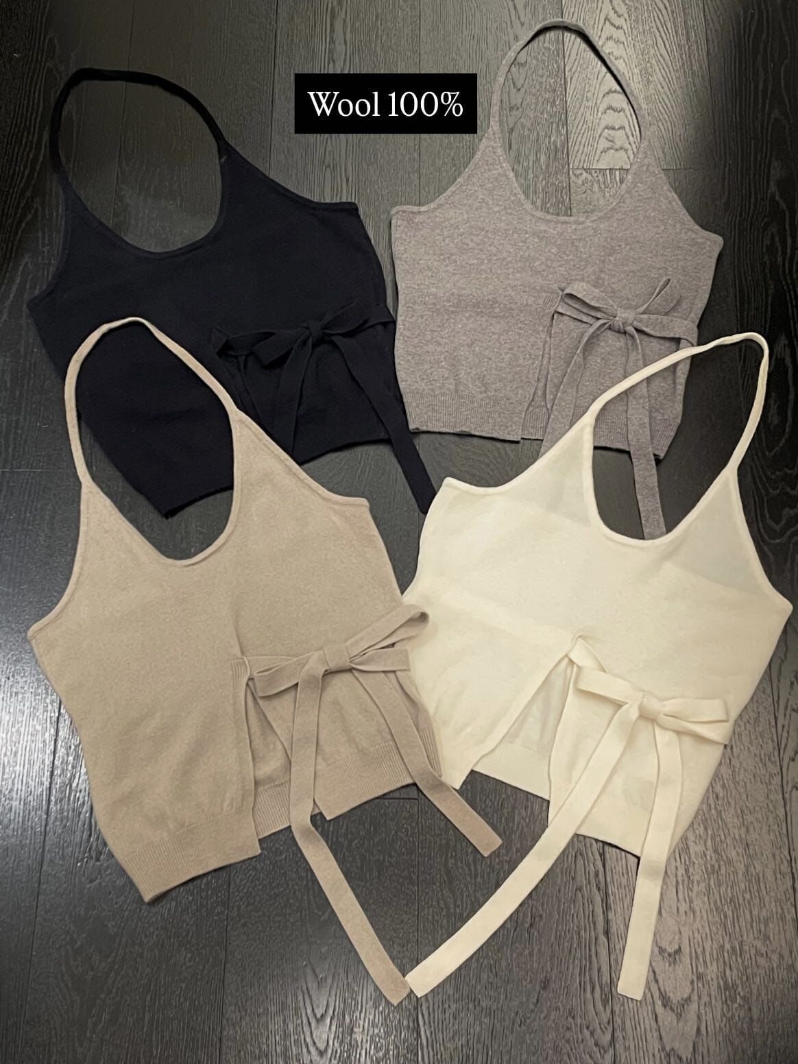 OB5128 小性感掛脖純羊毛蝴蝶結背心