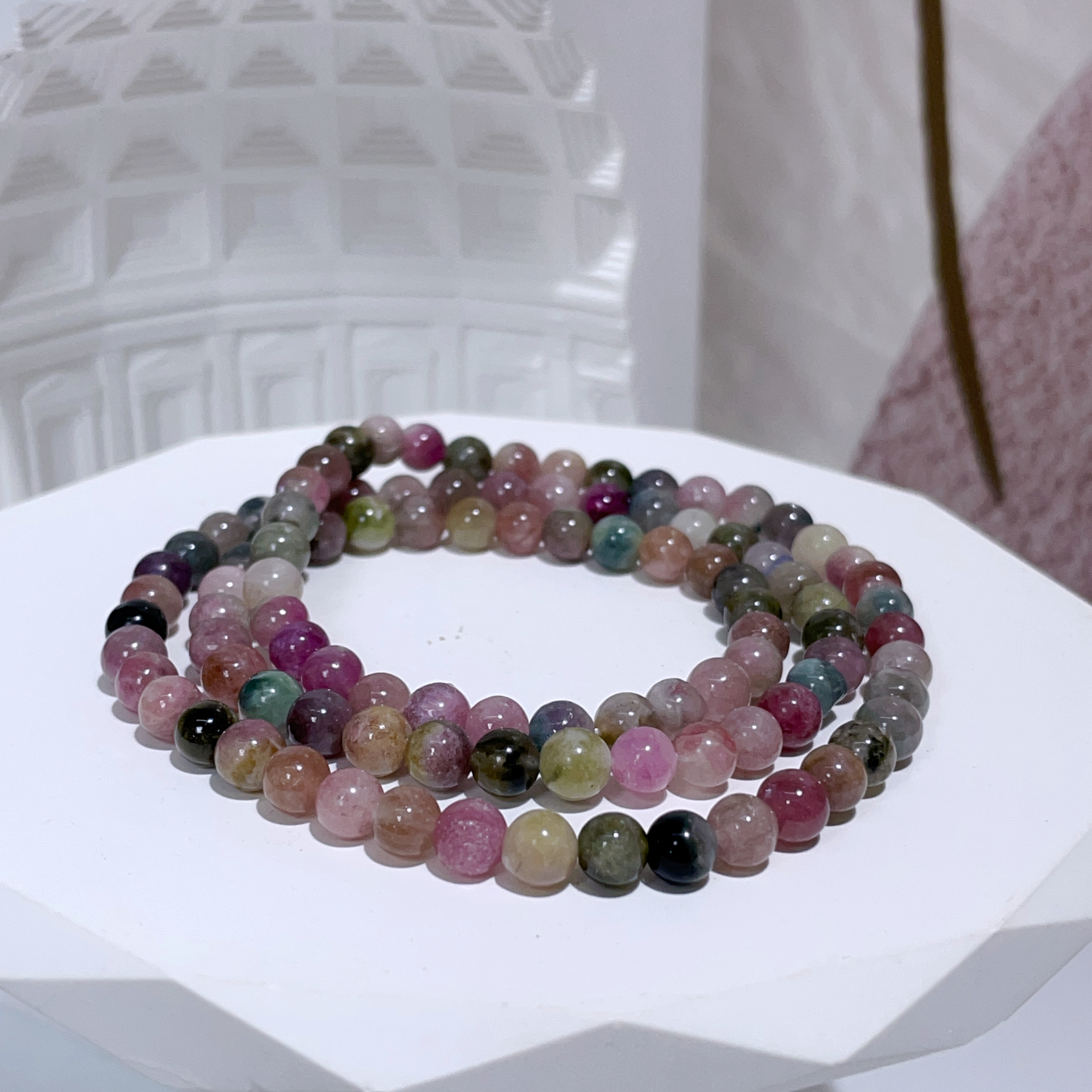 粉紫彩碧壐三圈 5mm