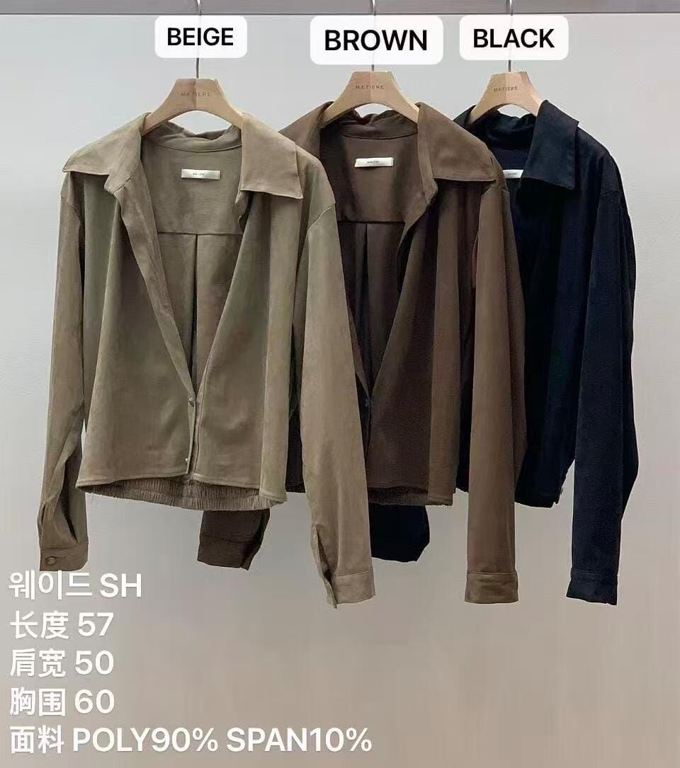 MA5118 秋冬色系兩扣外搭恤衫