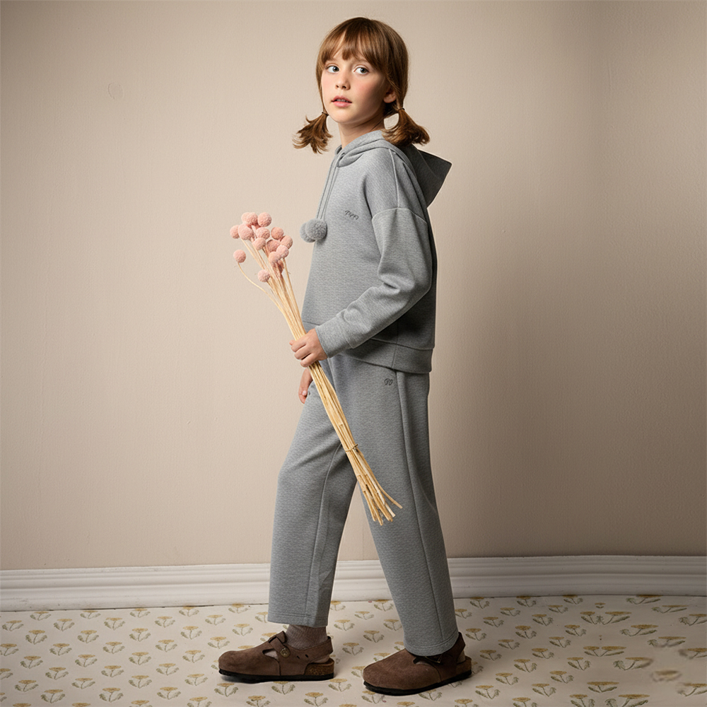 PIPPY 簡約舒適寬版休閒長褲 灰