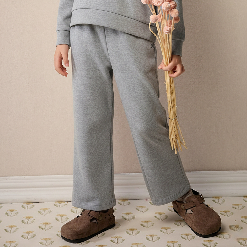 PIPPY 簡約舒適寬版休閒長褲 灰
