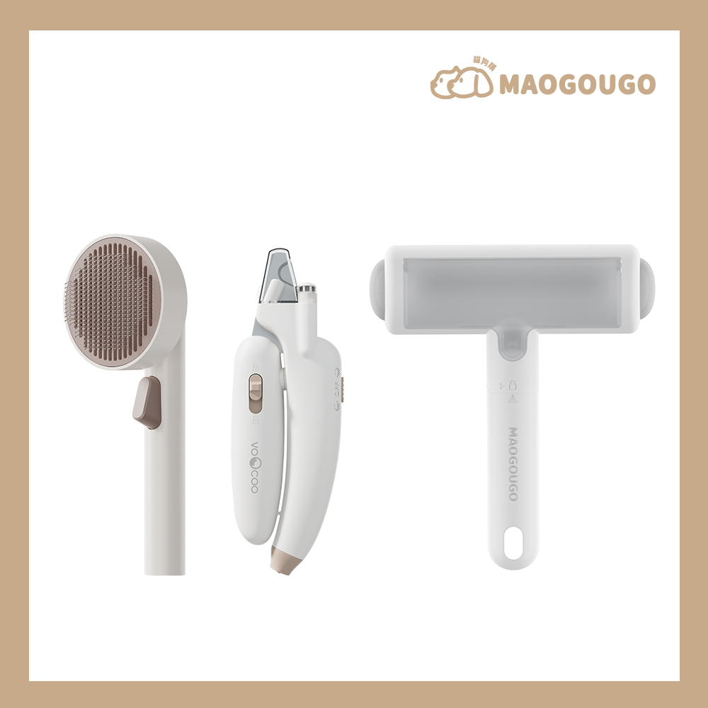 【清潔溜溜組】貓狗購圓餅梳 + 指甲剪 + 靜電除毛梳