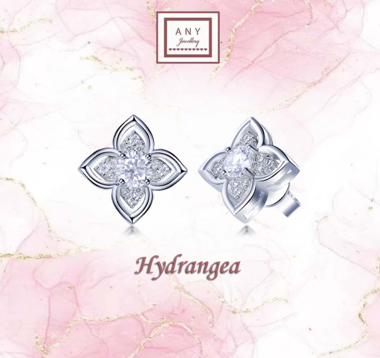 AP26 E3954 0.5CT繡球花耳環 $380