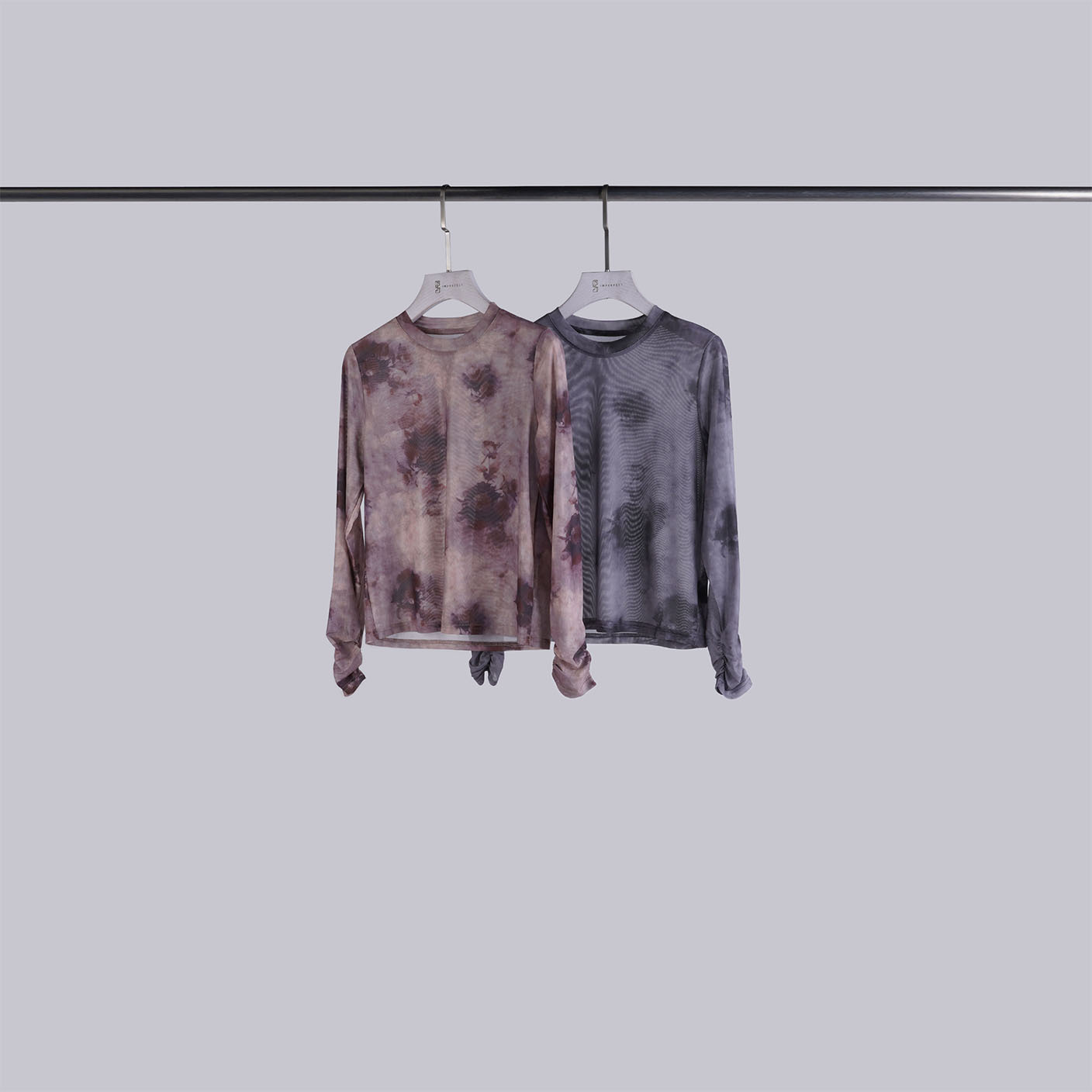 微透渲染花抓皺上衣 | S-L | 2色