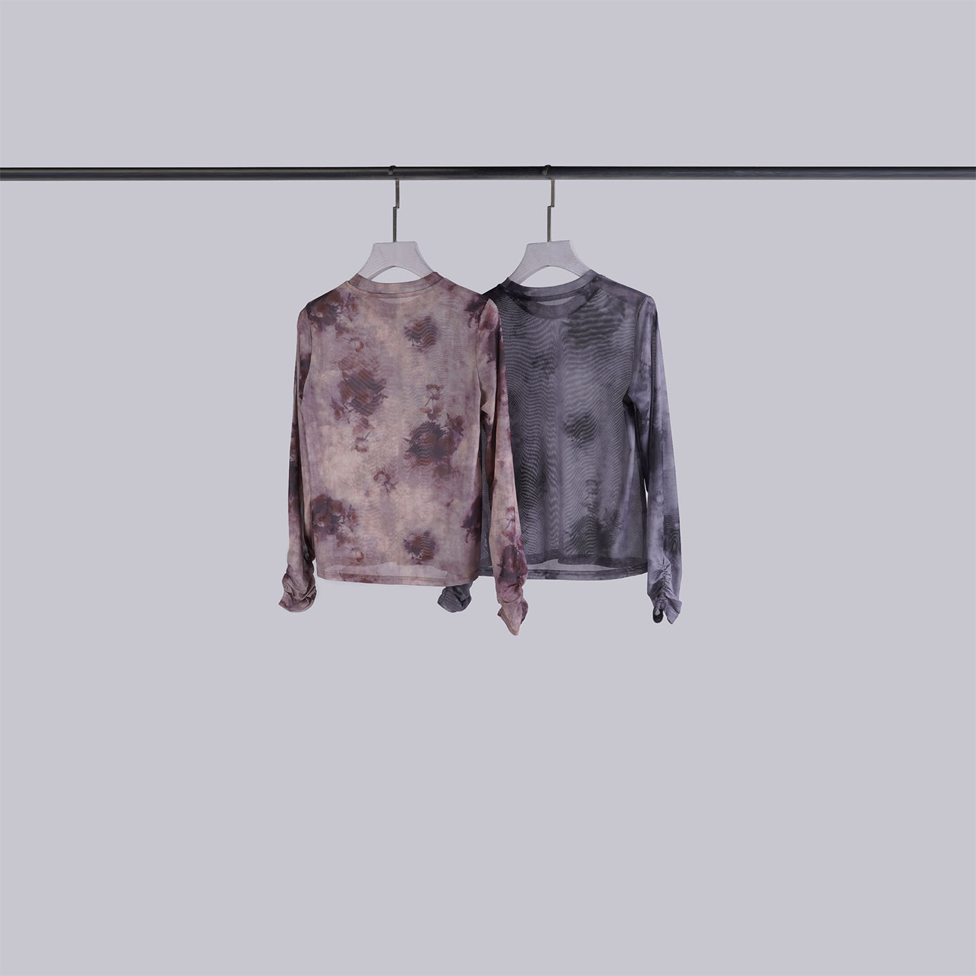 微透渲染花抓皺上衣 | S-L | 2色