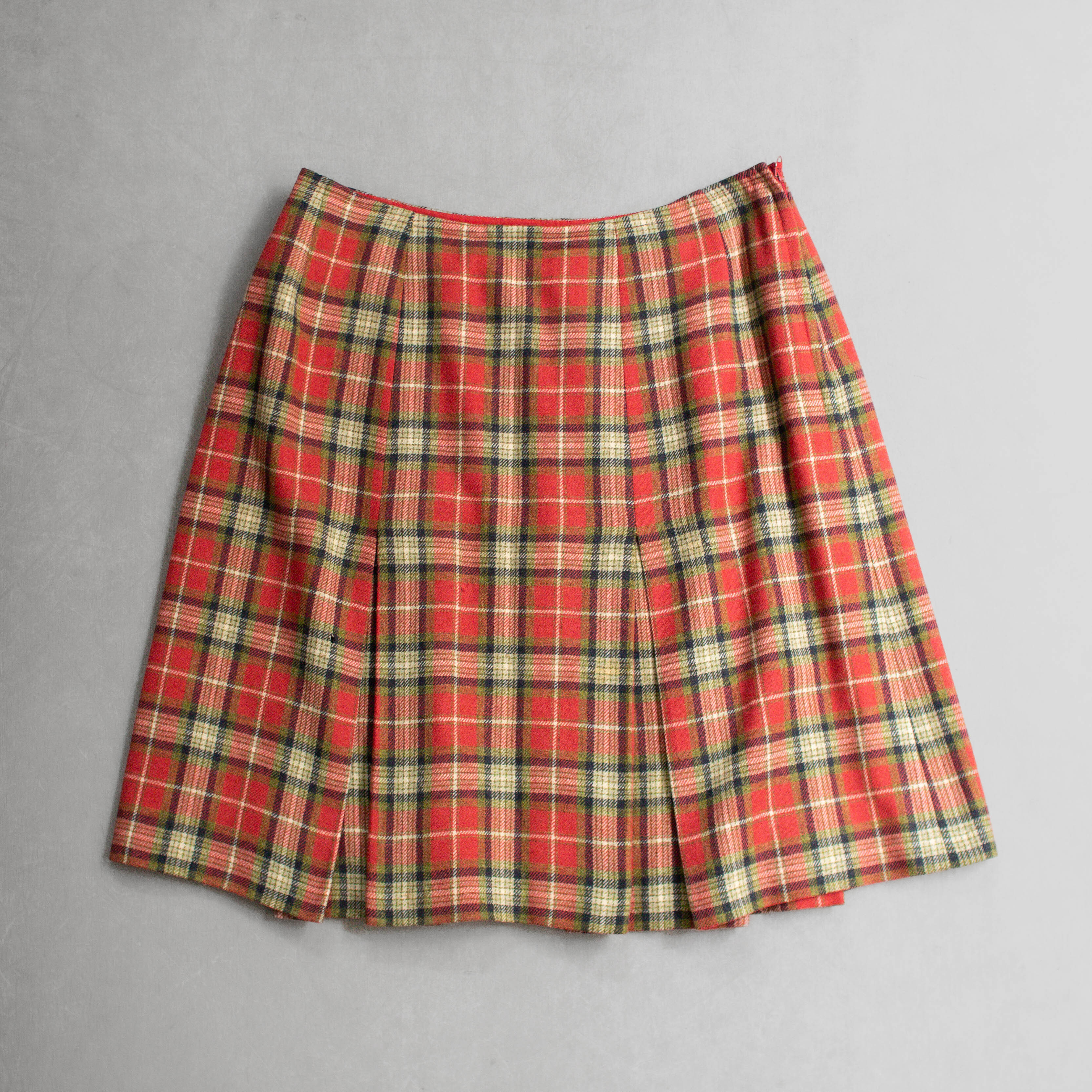 PENDLETON WOOL SHORT SKIRTS 美國製 羊毛 橘紅 格紋 短裙 裙子