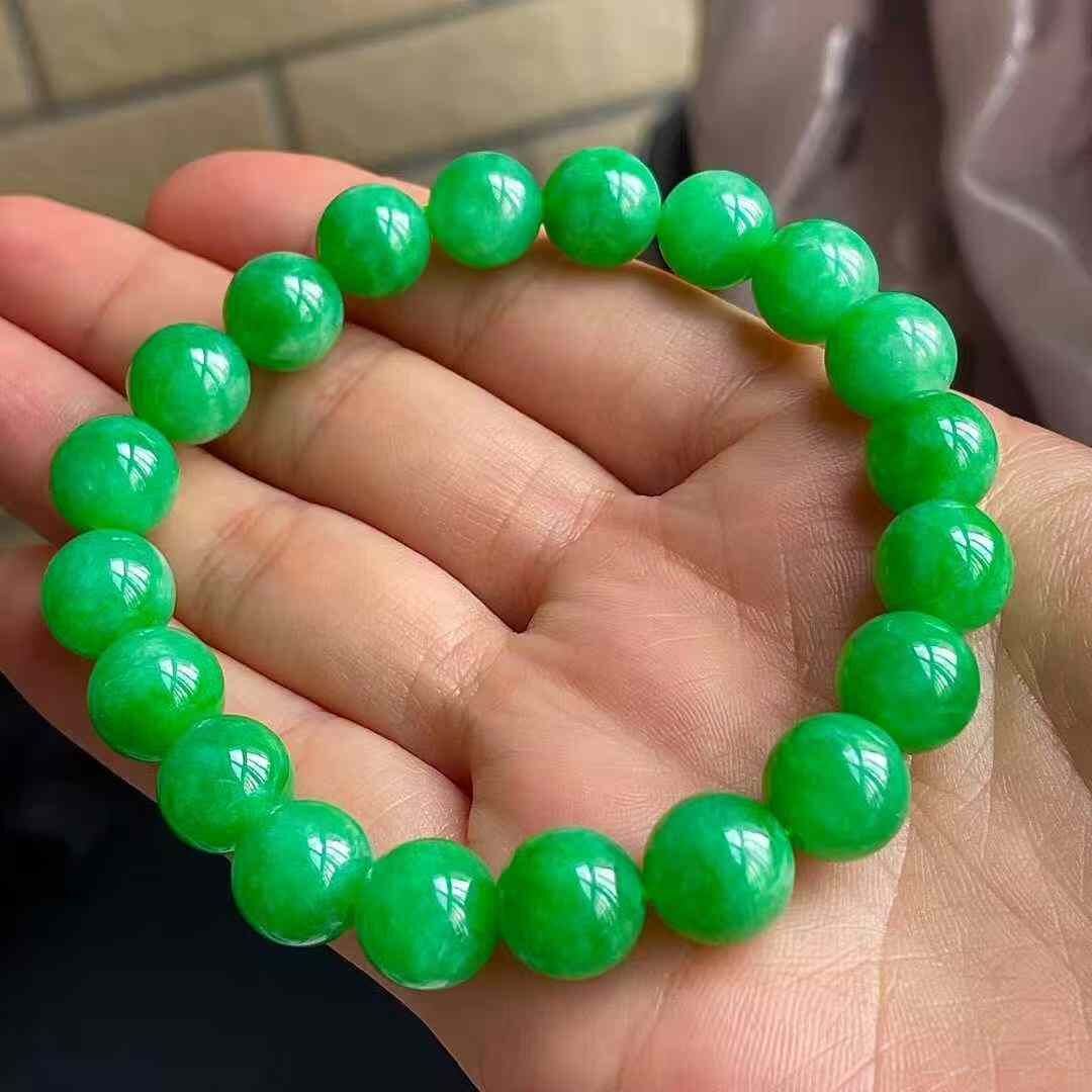 翡翠冰陽綠手串 (10mm直徑),天然翡翠A玉, 緬甸玉, Jade, Jadeite