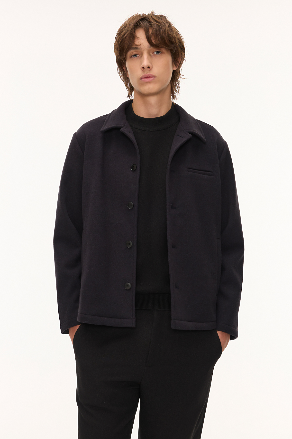 BRUSH 絨毛外套 男（黑色）