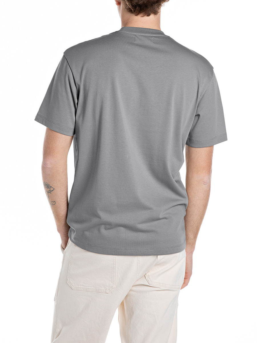 灰色文字印刷寬鬆版短袖T-Shirt