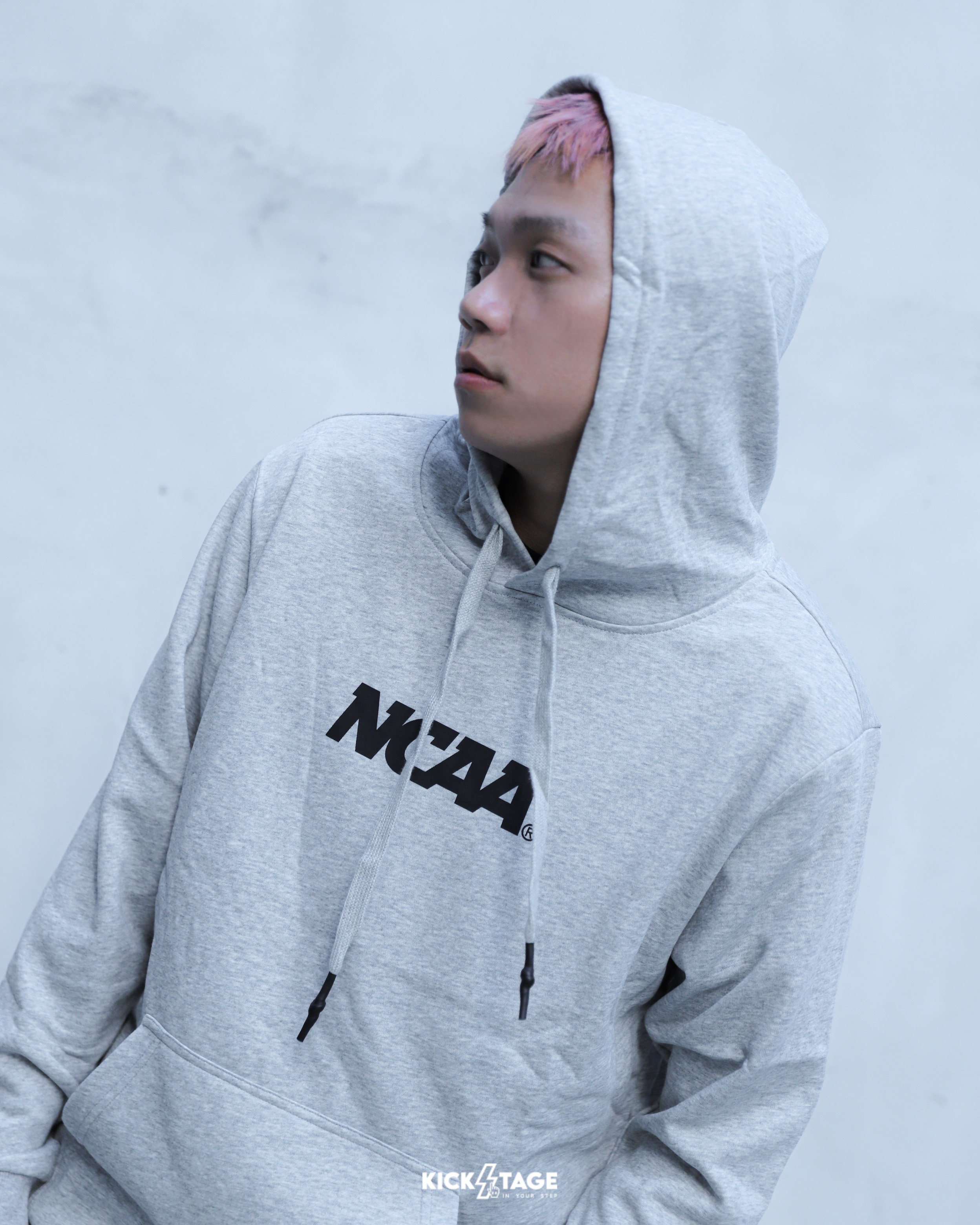 NCAA TEE 淺灰 黑 淺卡其 休閒 印花 長袖 基本 印花 LOGO 長袖 連帽T【73511056】