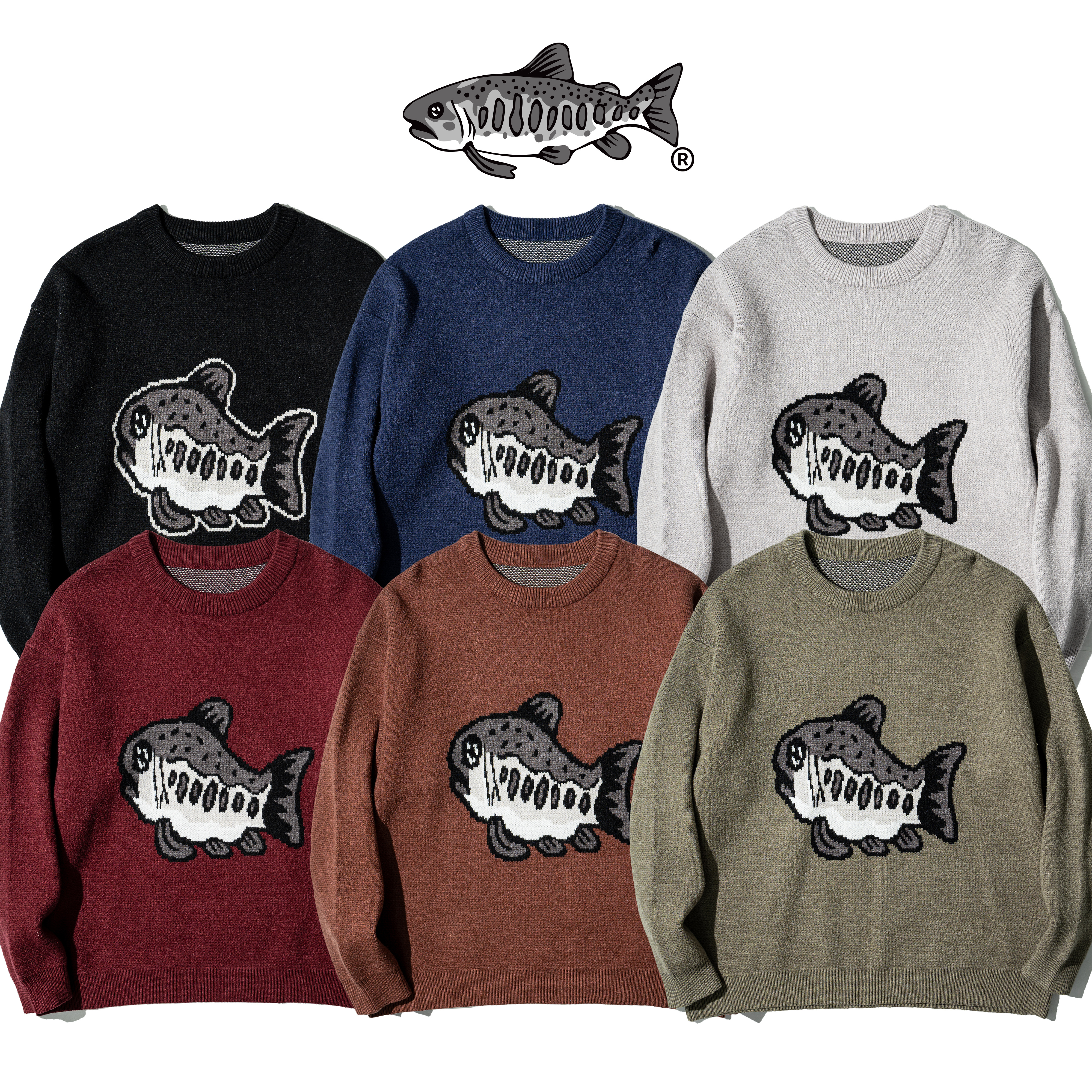 AGILITY CREW Knit Sweater Vol.3 圖像 鮭魚 圓領毛衣 [SW-CREW]
