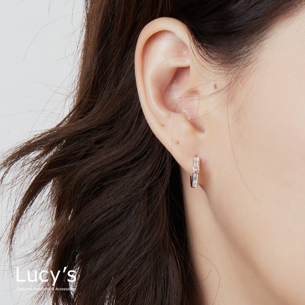 925純銀 光影 易扣耳環 (123449)