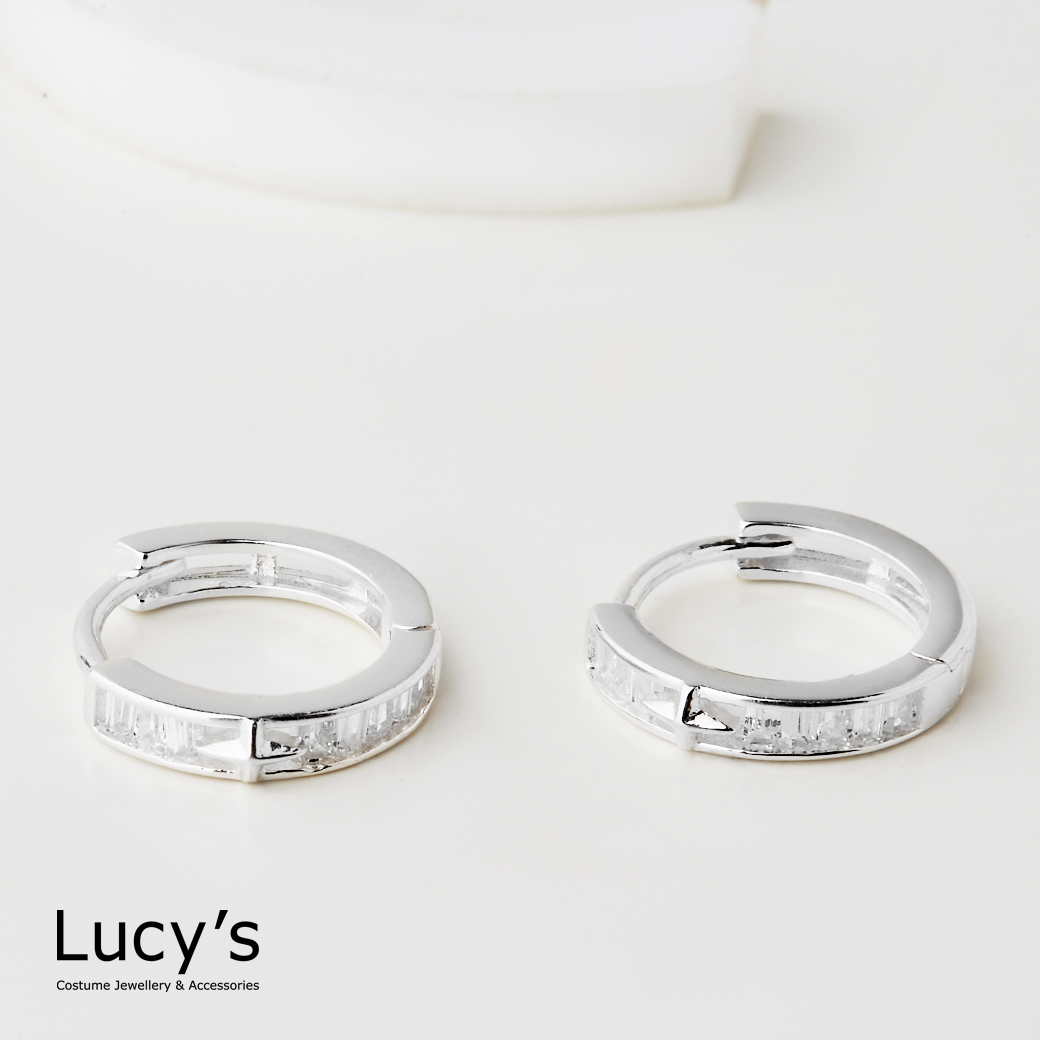 925純銀 光影 易扣耳環 (123449)