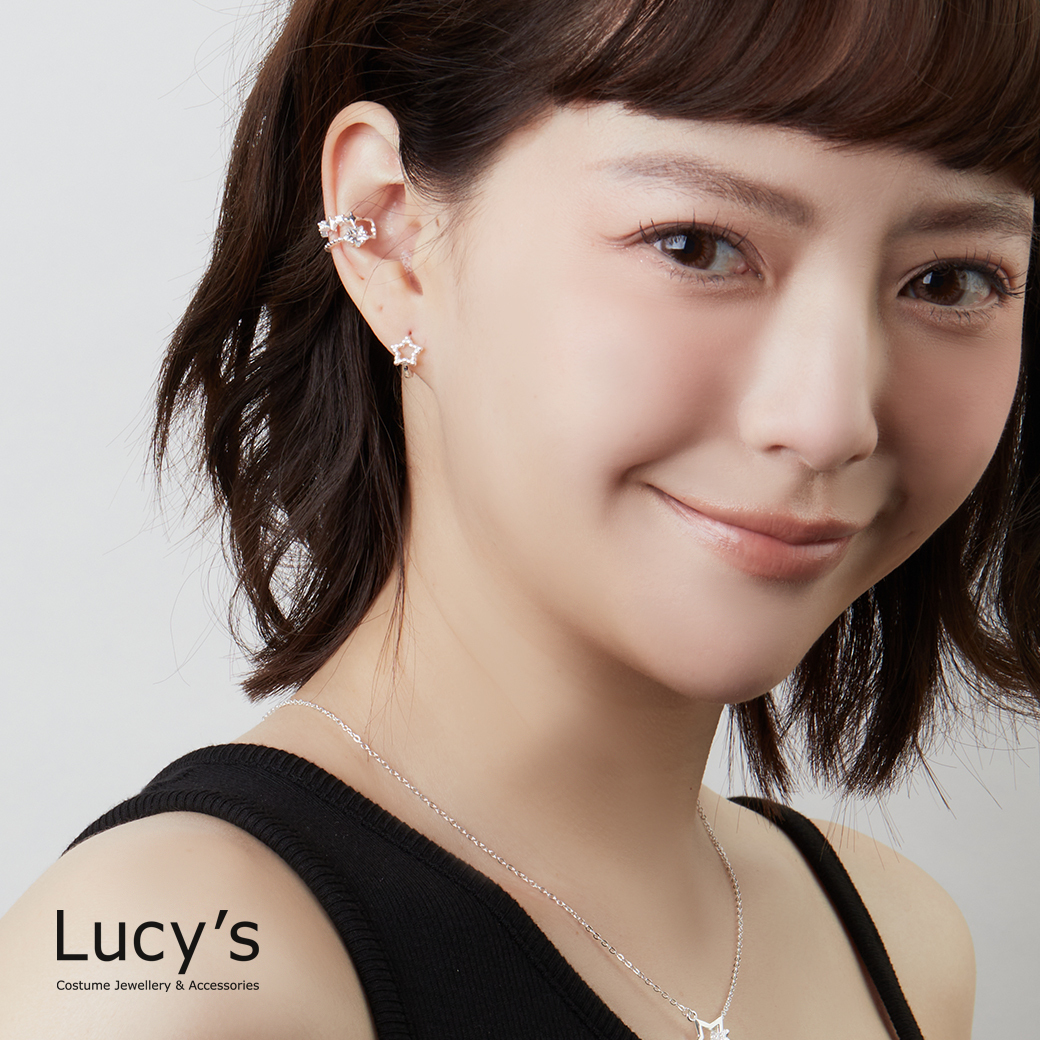 925純銀 點點星 易扣耳環 (123218)