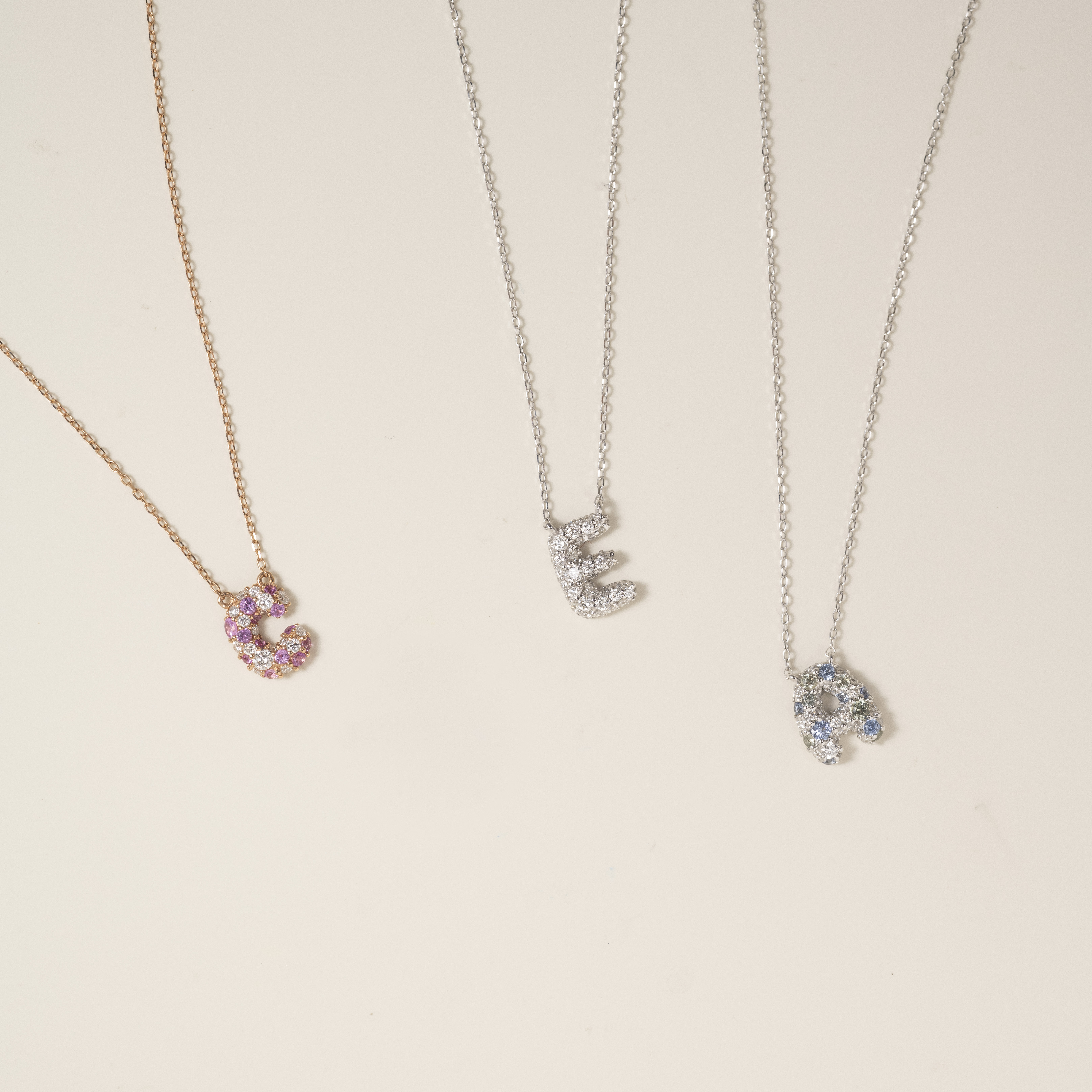 18K Bubble Letter Necklace