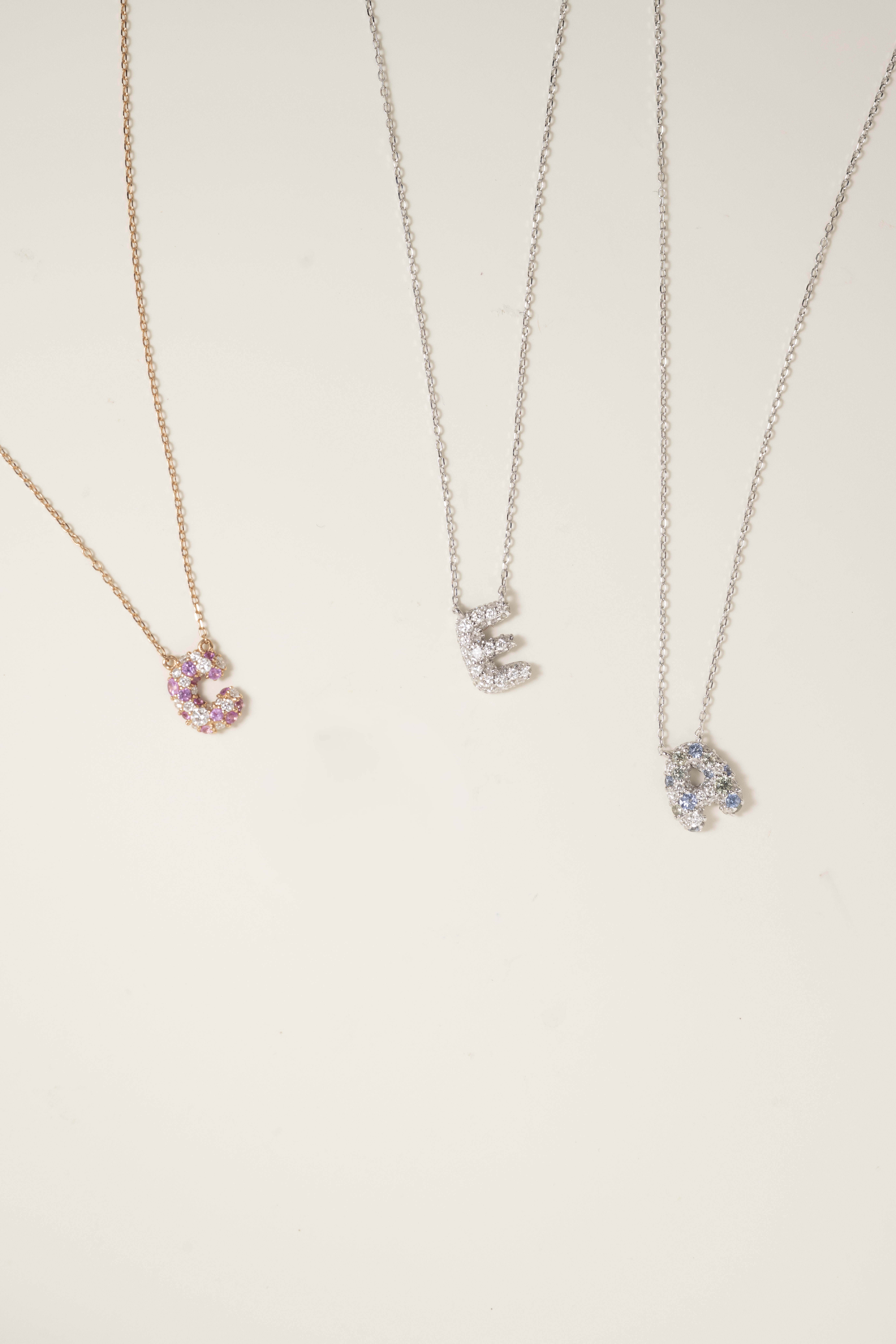 18K Bubble Letter Necklace