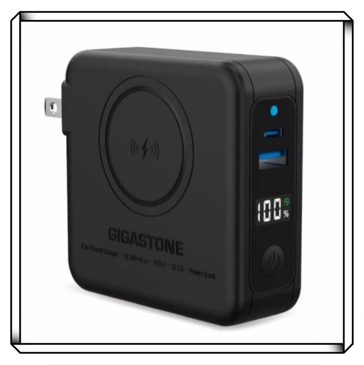 GIGASTONE 立達 QP-1020MB 10000mAh 4合1 Qi 磁吸旅充行動電源