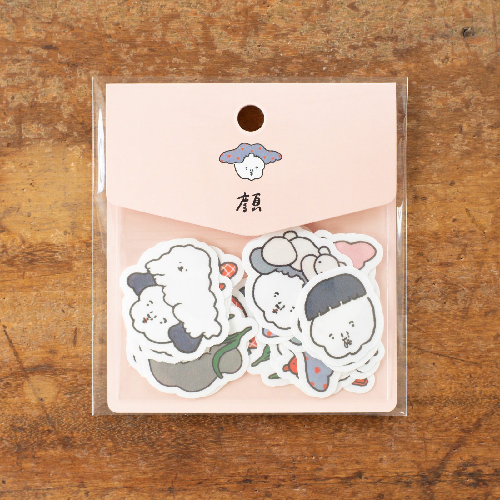 ナガキパーマ｜表情角色「臉」｜和紙貼紙包 / 手紙社 / JAPAN
