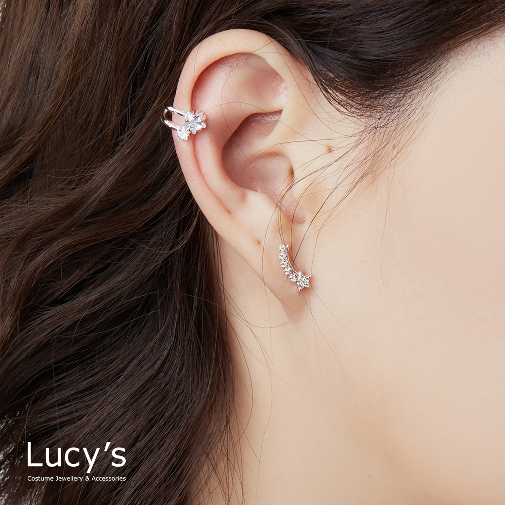 925純銀 閃耀星星 耳骨夾 (120462)