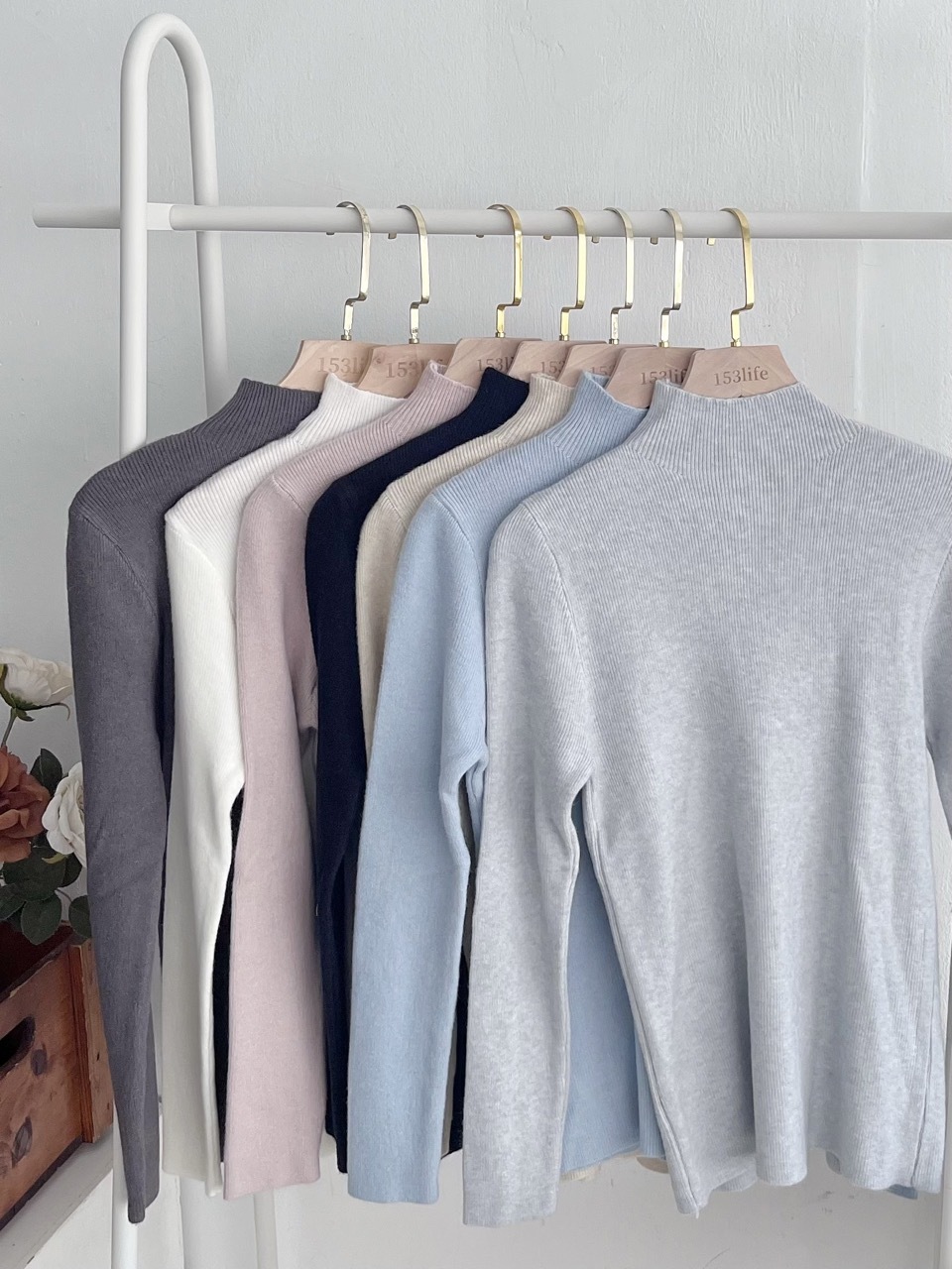 |現貨|厚針織半高領打底長袖內搭衣(7色)