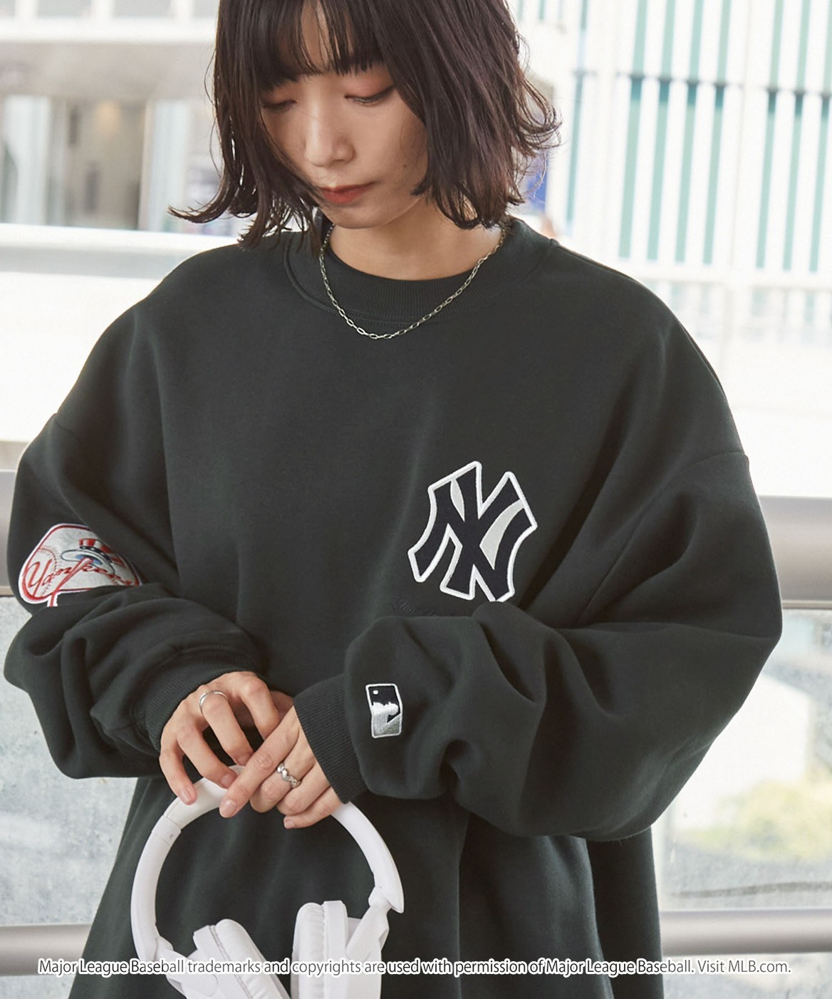 <球迷必入>日本 MLB 美國職棒大聯盟 刺繡 圓領 寬鬆 大學T 7色