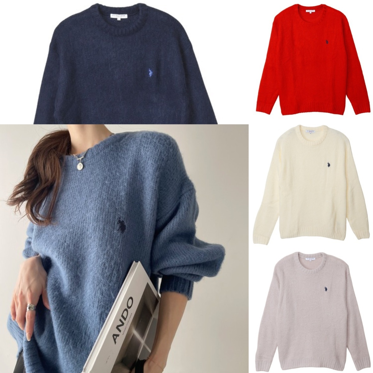 預購┃U.S. POLO ASSN. 刺繡 圓領 長袖 針織衫 毛衣