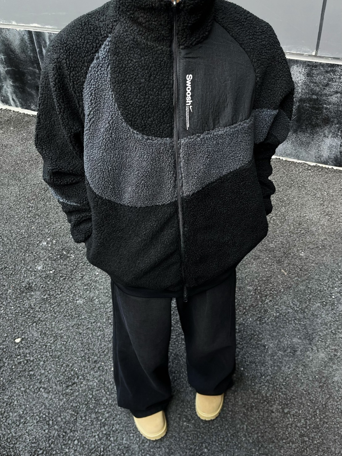 NIKE 立領 雙面穿 羊羔絨 毛絨外套