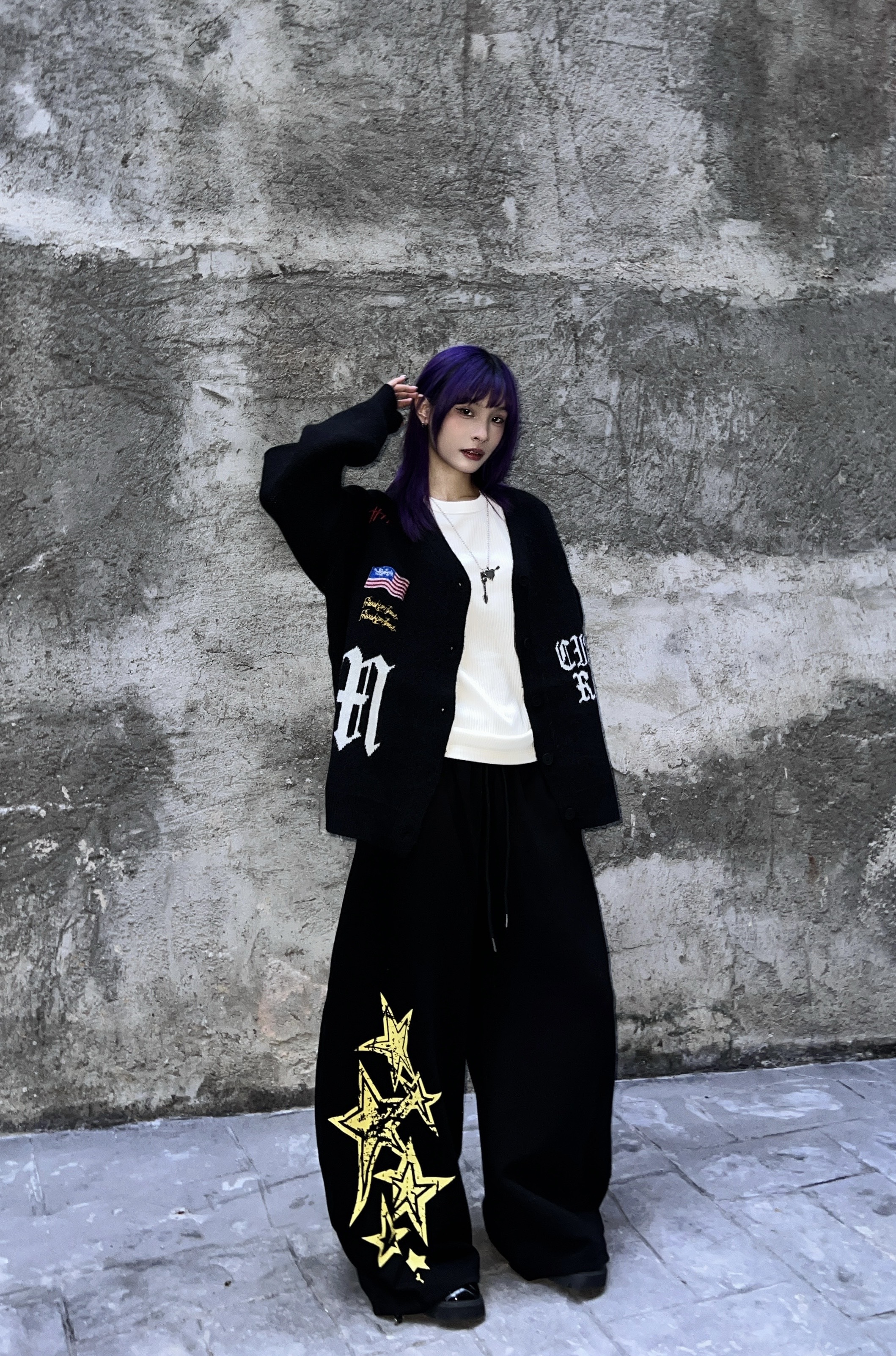 (GOAL)美式星星抽繩棉彎刀褲 MQ7799