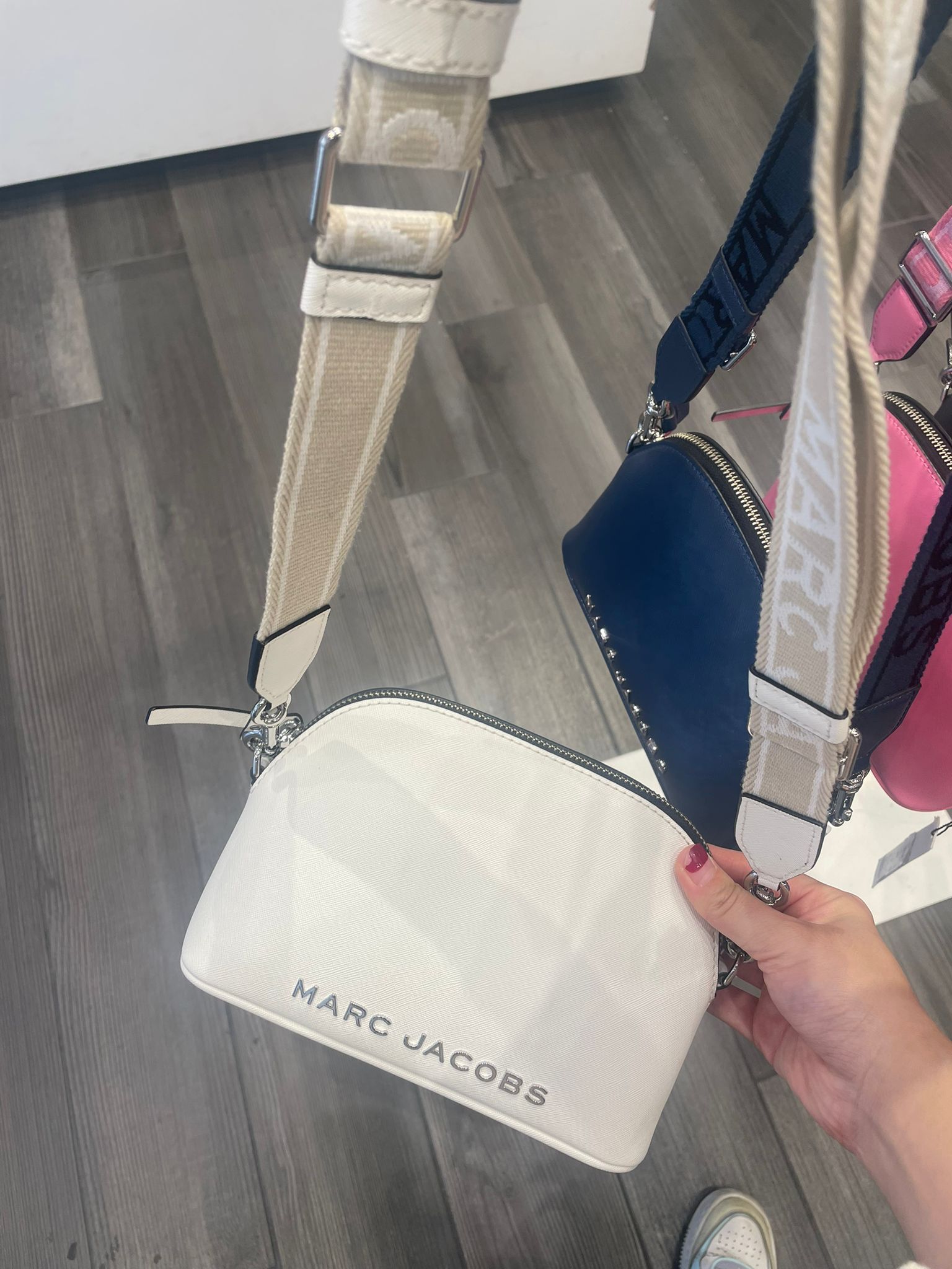 MARC JACOBS DOME CROSSOBODY BAG WITH WORDS LOGO