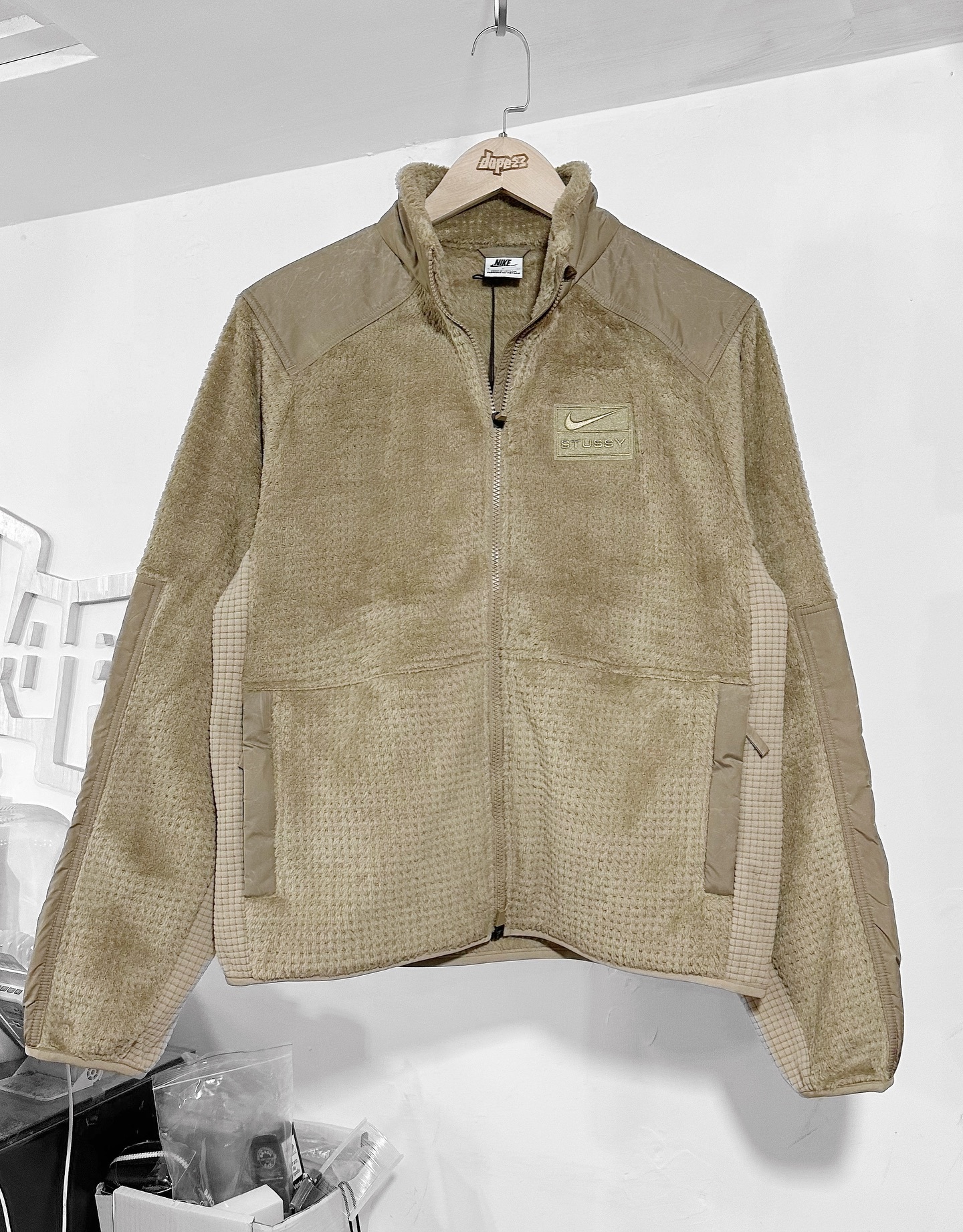 STÜSSY x Nike Full Zip Fleece Jacket 毛毛拉鏈夾克 (Pinenut)