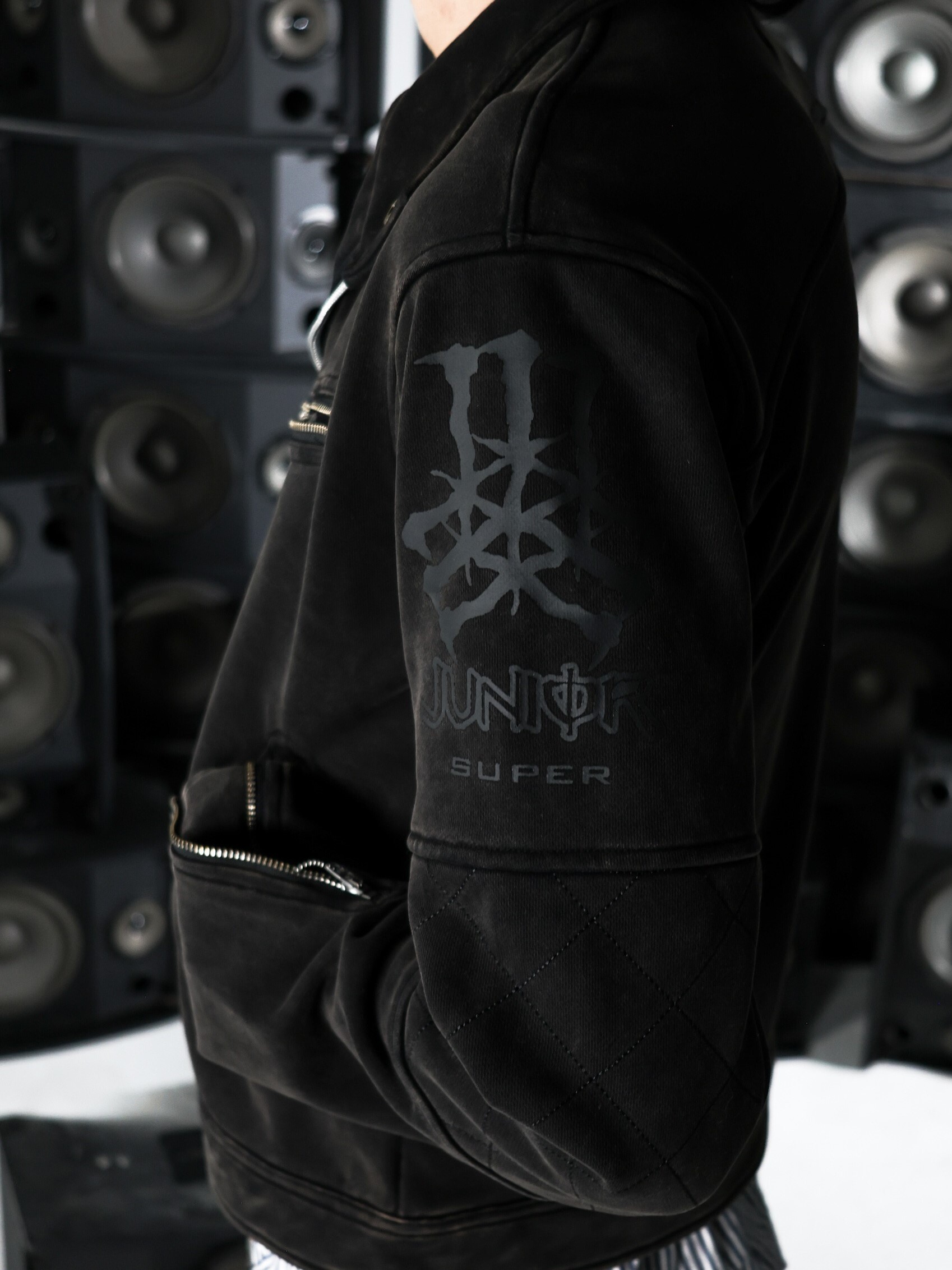 PCCVISION 3MAN0N 多口袋 黑色做舊 側邊印花 外套