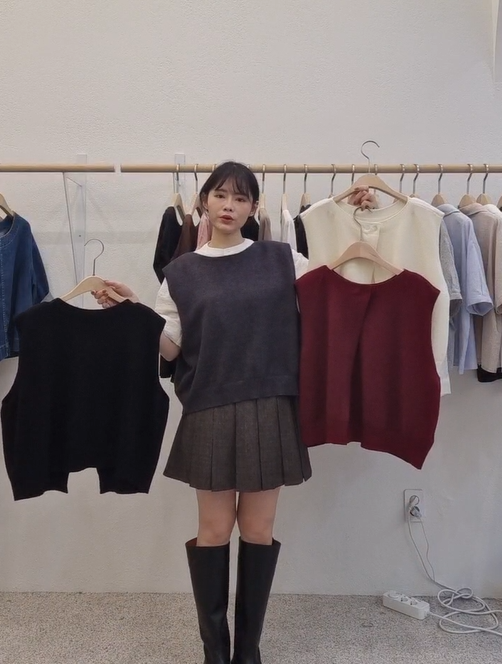 FP5101 前短後長正反兩穿羊毛背心