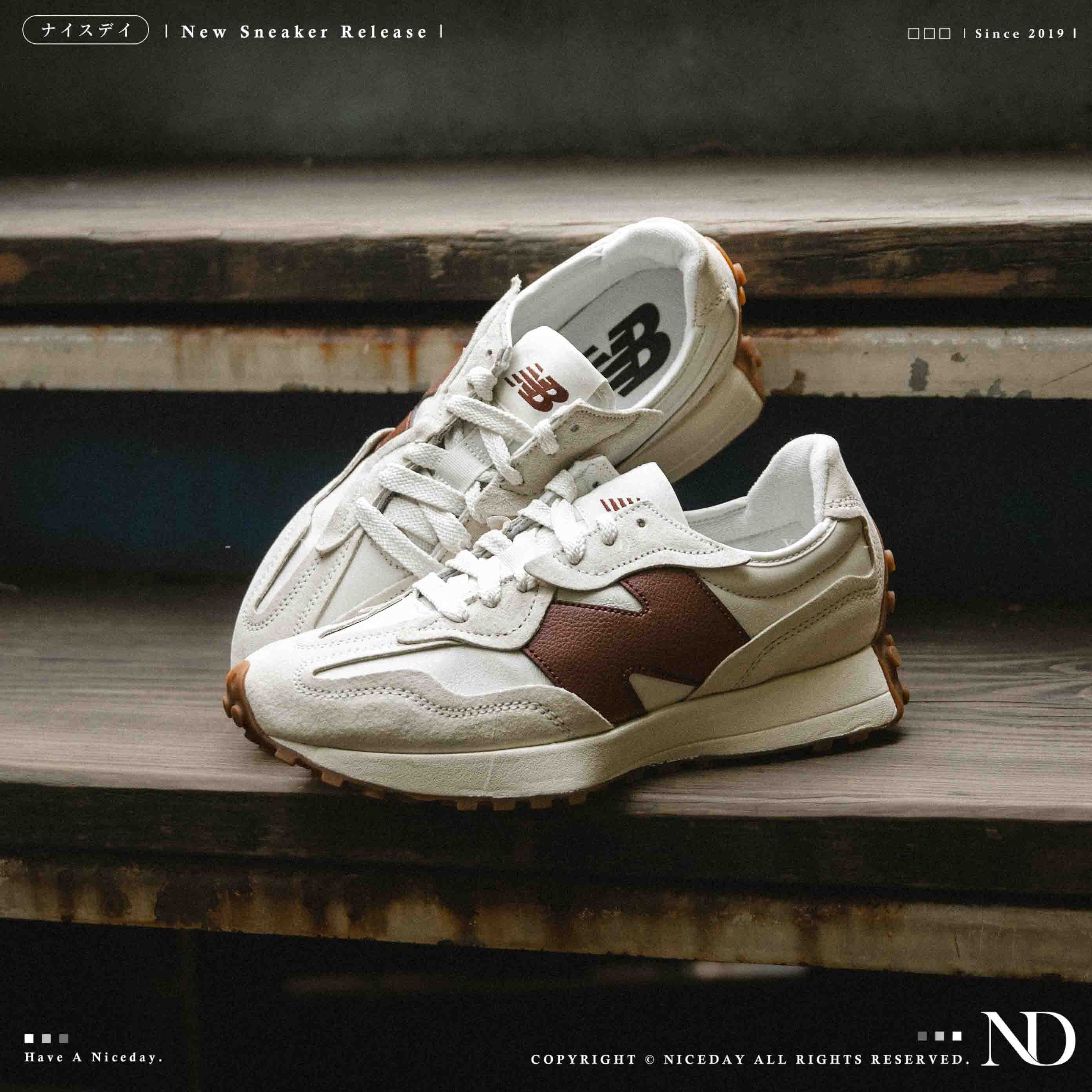 NICEDAY 現貨 New Balance 327 米白 摩卡棕 酒紅棕 棕色 深棕 復古 女鞋 U530ESB