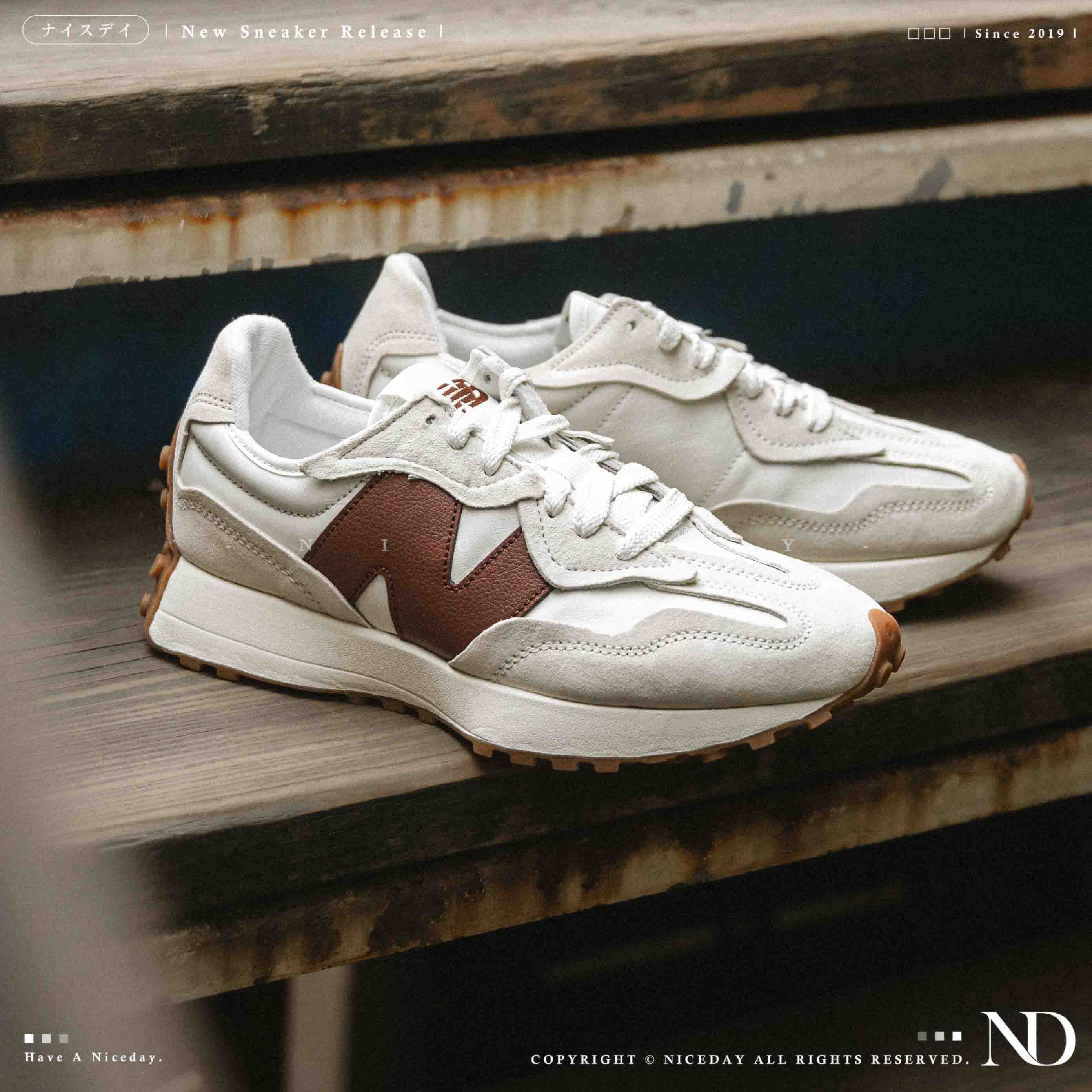 NICEDAY 現貨 New Balance 327 米白 摩卡棕 酒紅棕 棕色 深棕 復古 女鞋 U530ESB