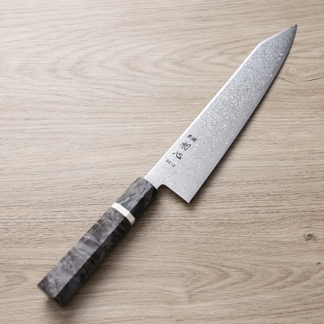 初心 細冰 切付牛刀 240mm SG2鋼 大馬士革