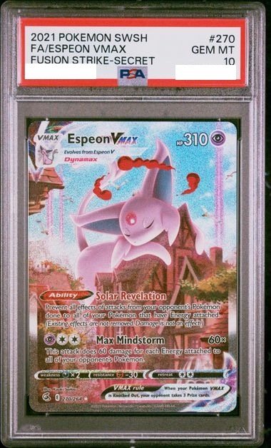[PSA 10] 2021 POKEMON SWORD & SHIELD FUSION STRIKE #270 FA/ESPEON VMAX FUSION STRIKE-SECRET