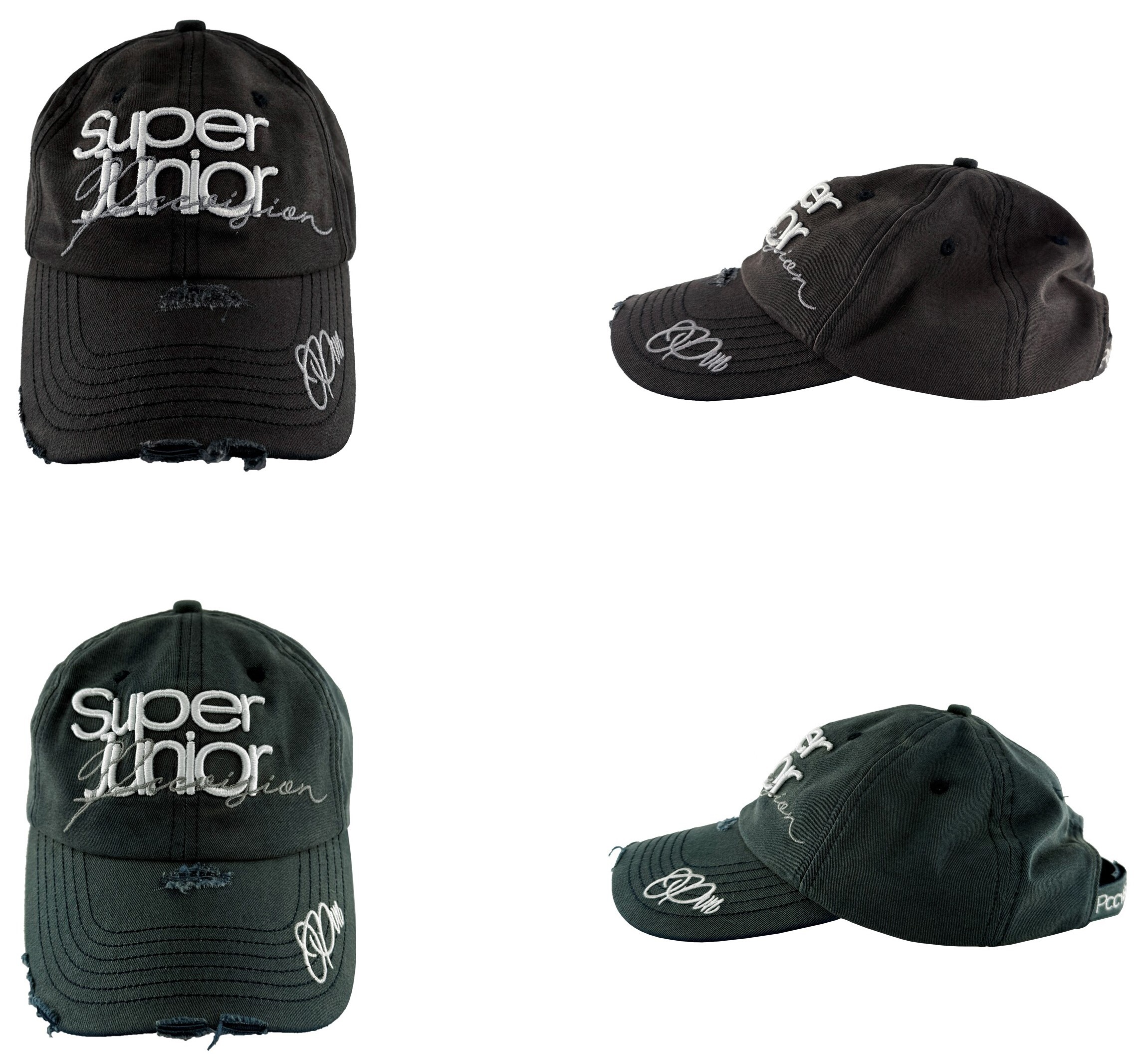 PCCVISION 3MAN0N 雙色 水洗做舊破壞刺繡 帽子