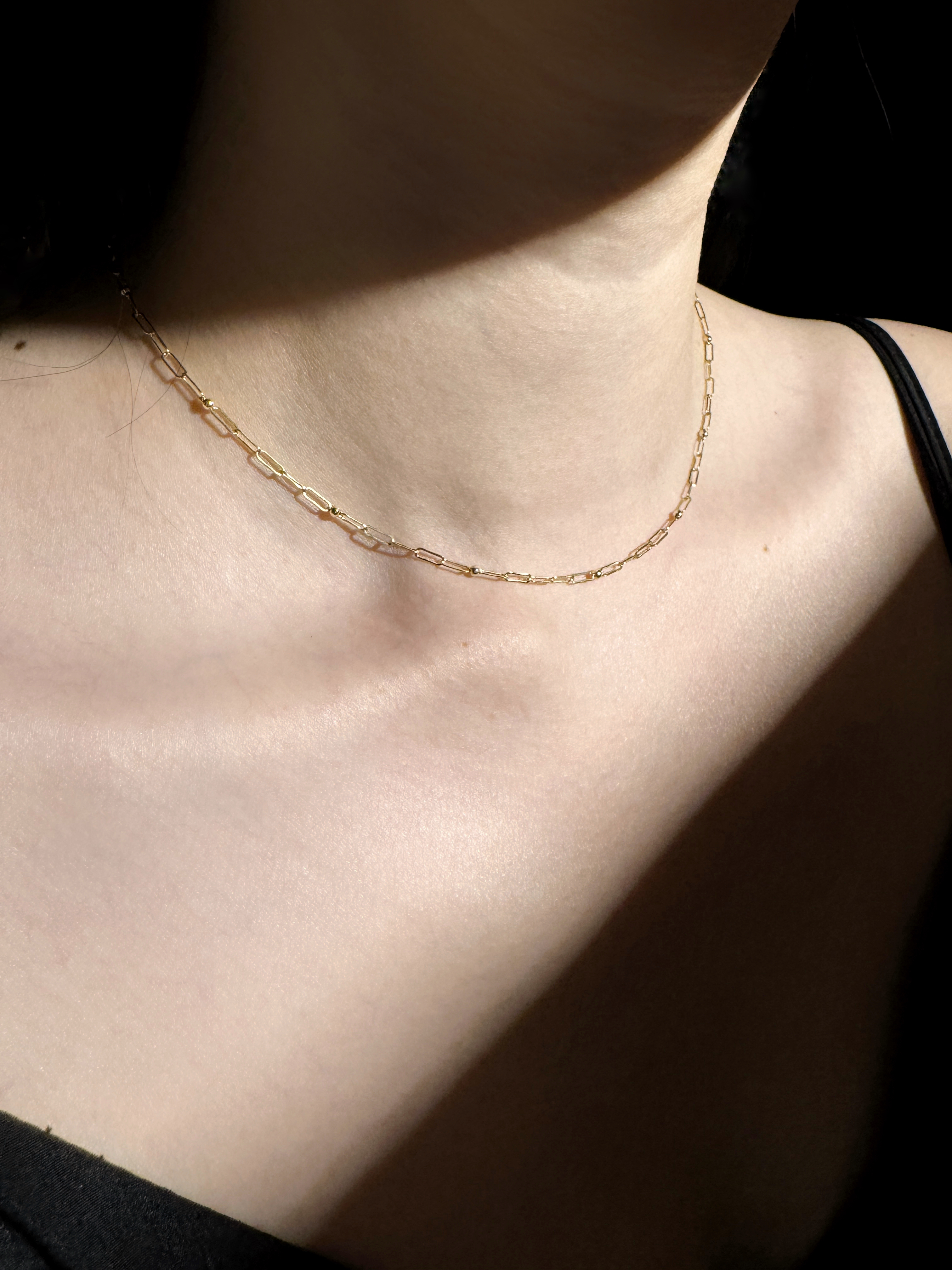 序光長方金珠項鍊