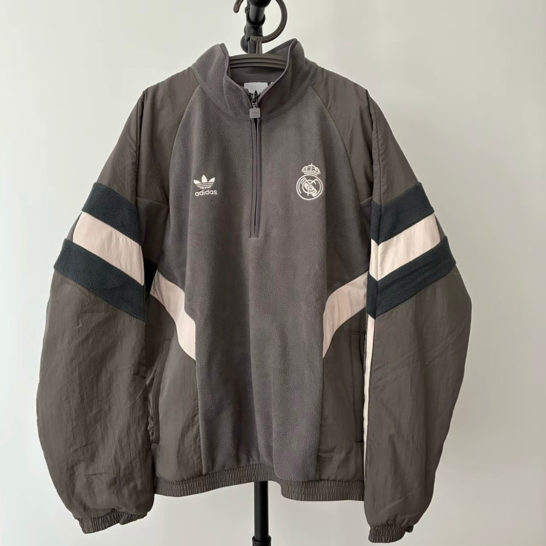 "代購" Adidas originals 皇家馬德里 炭灰色長袖 半開襟長袖上衣