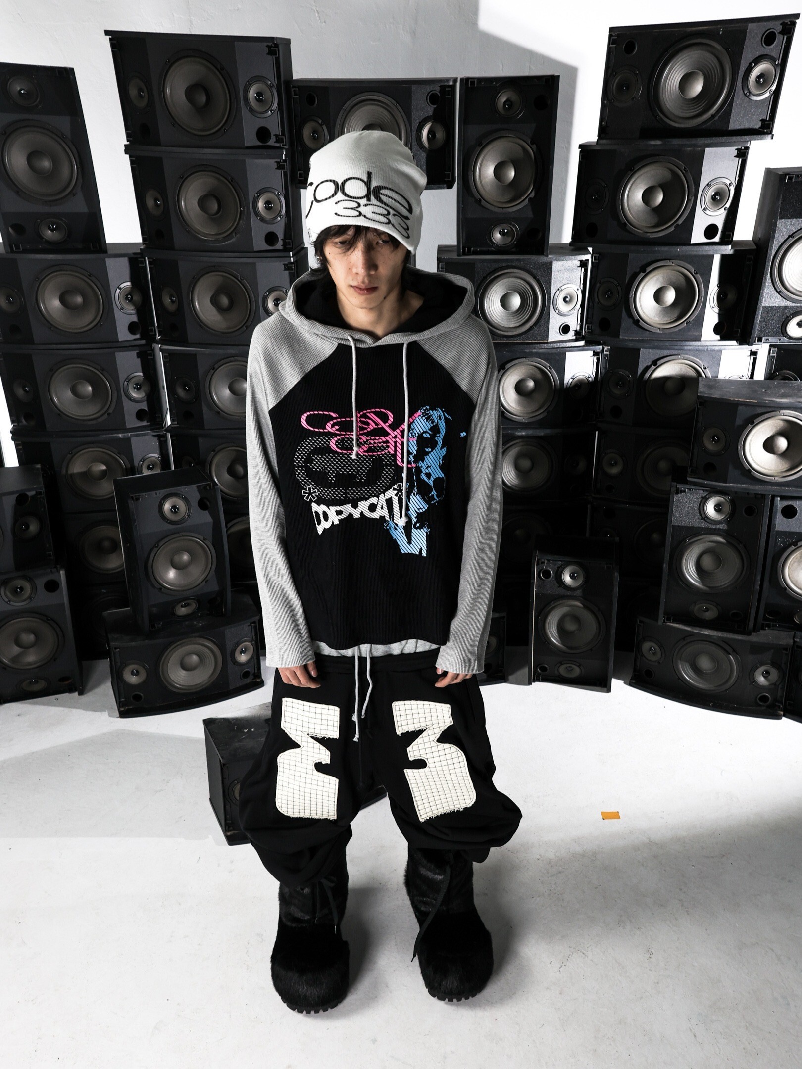 PCCVISION 3MAN0N CODE333雙色骷髏印花 冷帽