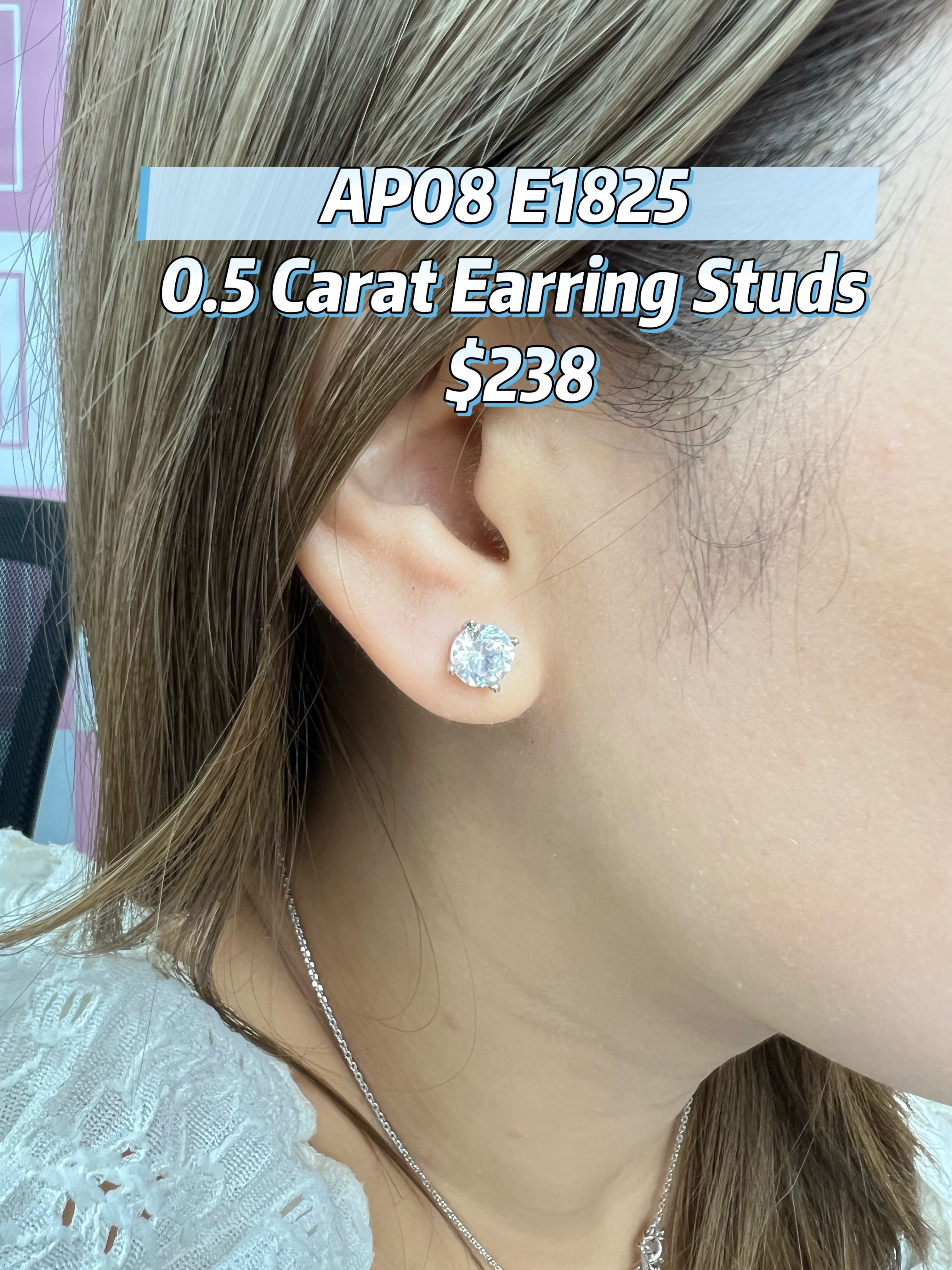 AP08 E1825 0.5 Carat Earring Studs $238