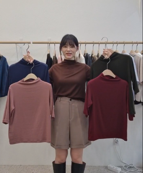 FP5140 天絲混羊毛立領中袖上衣