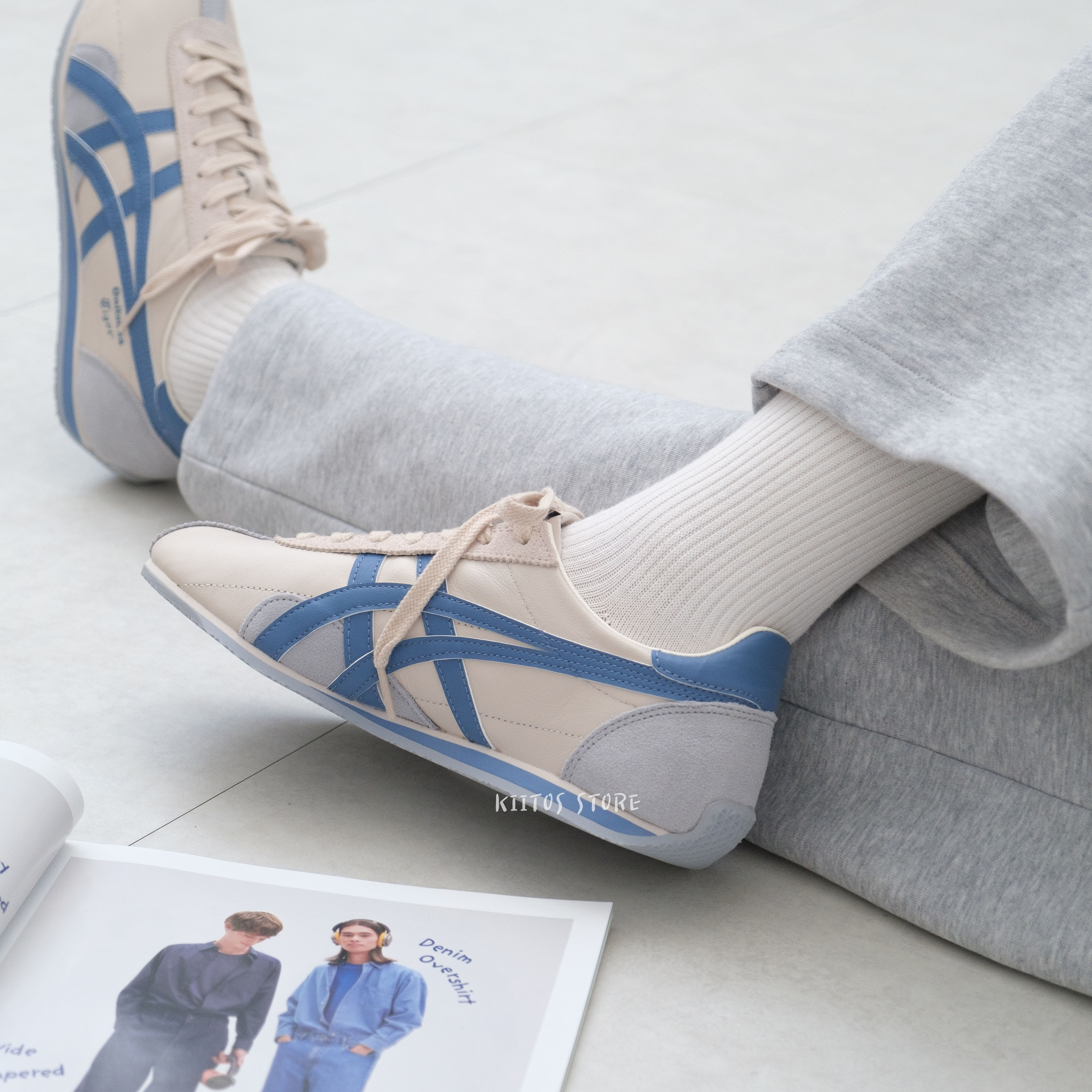 Onitsuka Tiger Runspark 鬼塚虎 海鹽乳酪 復古 皮革 德訓鞋 奶油白藍 1183B480-250