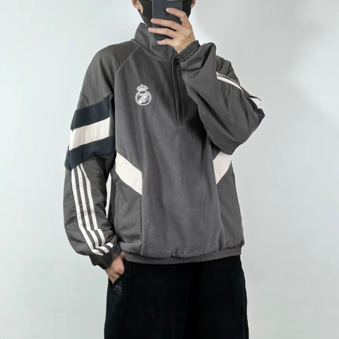 "代購" Adidas originals 皇家馬德里 炭灰色長袖 半開襟長袖上衣