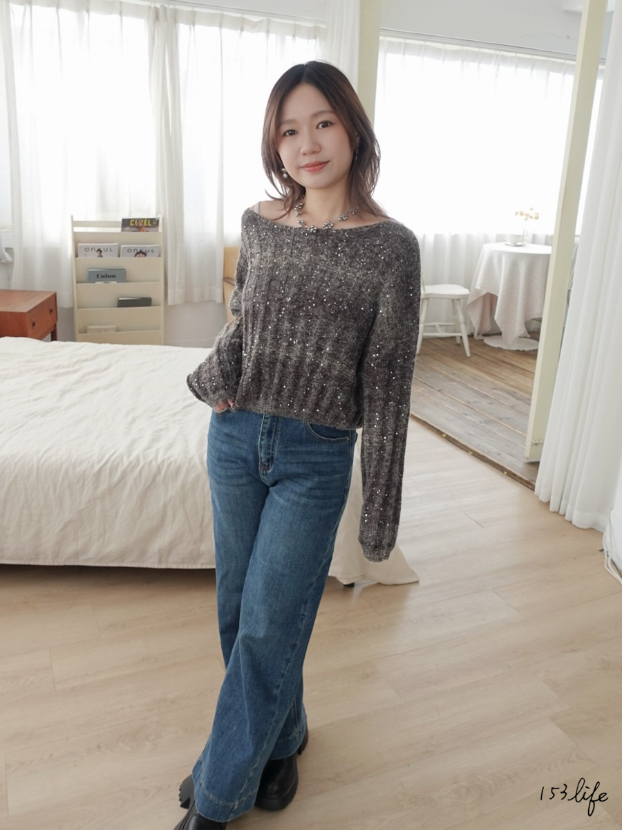 |現貨|小閃片漸層短板針織麻花毛衣(2色)