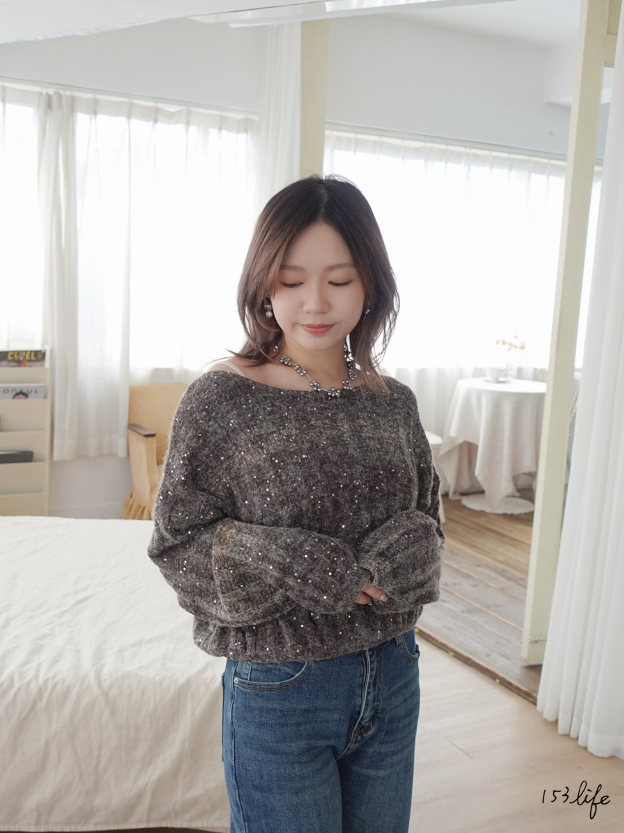 |現貨|小閃片漸層短板針織麻花毛衣(2色)