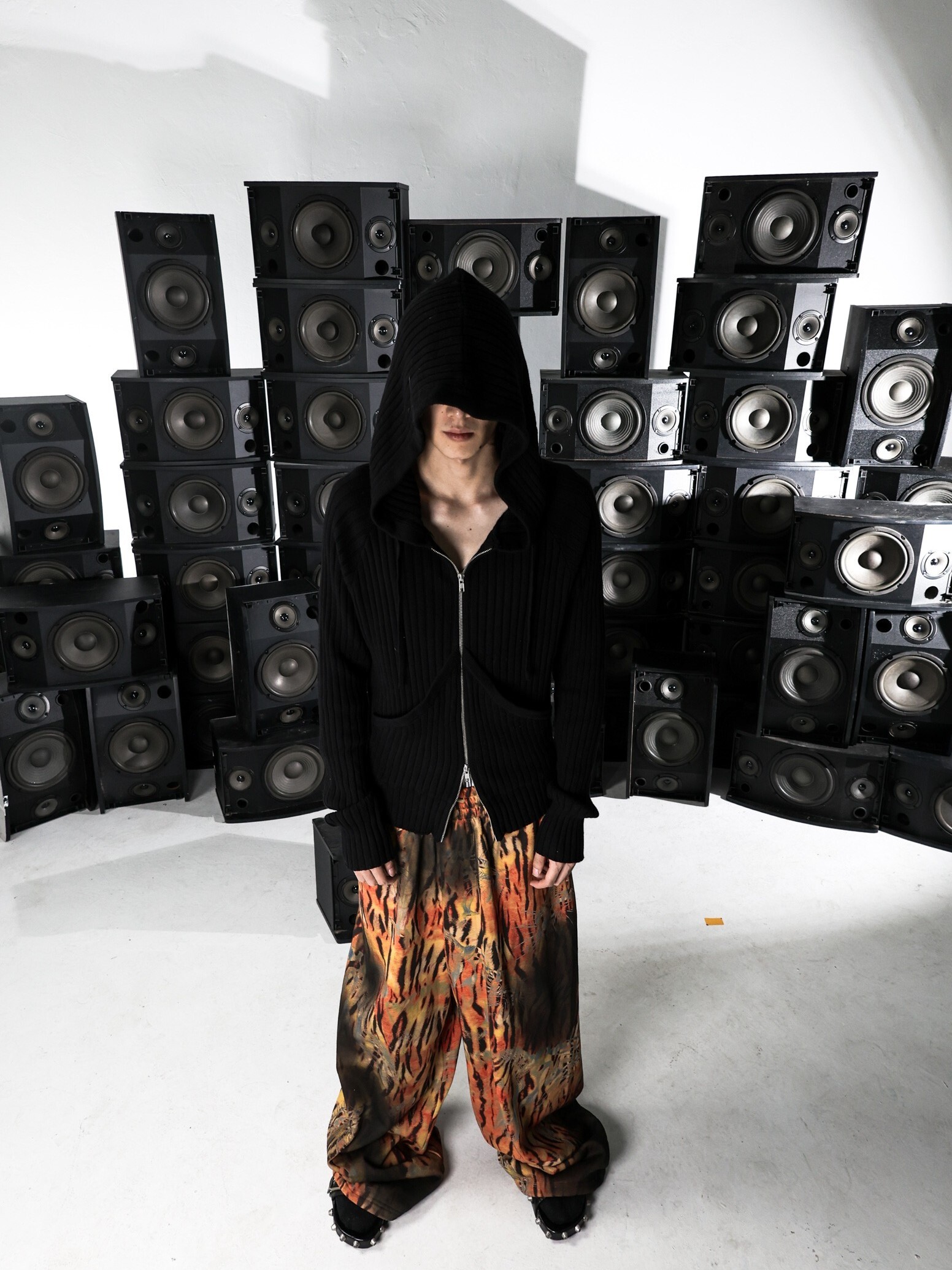 PCCVISION 3MAN0N 針織彈性 修身連帽 罩衫 外套