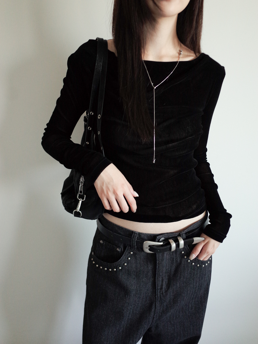 irregular silver-stone charm snake chain