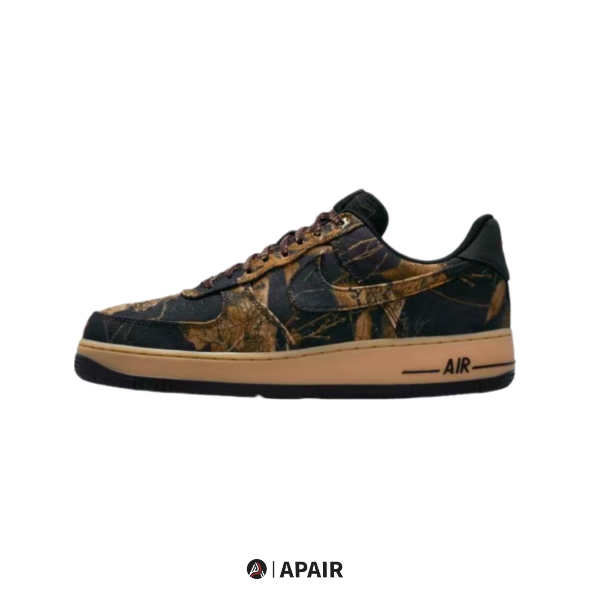 【APAIR】預購 Nike air force 1 low realtree 樹枝迷彩 奶油黑底 樹葉圖騰 IH1221-900
