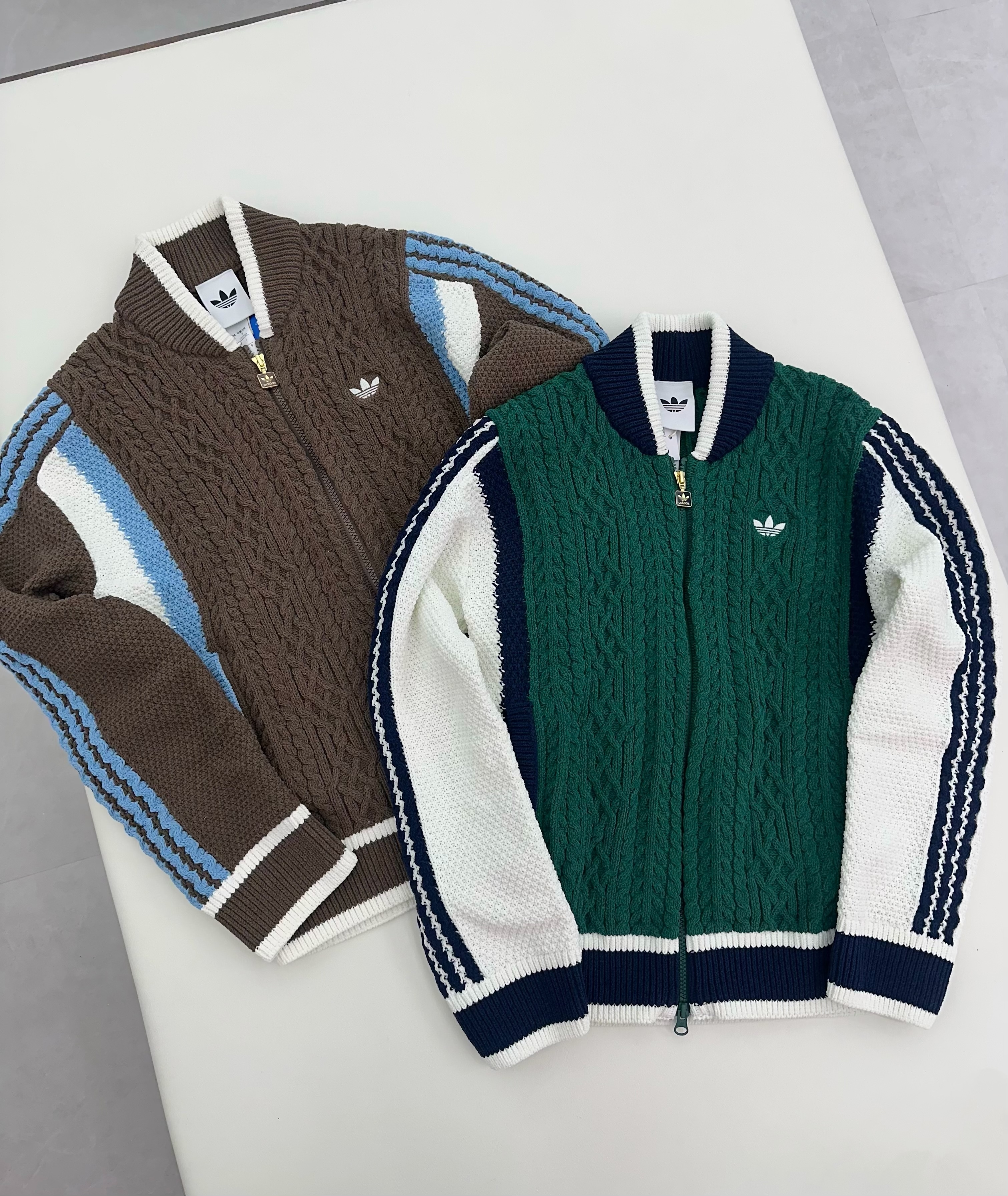 ADIDAS OG 復古感麻花針織外套 兩色